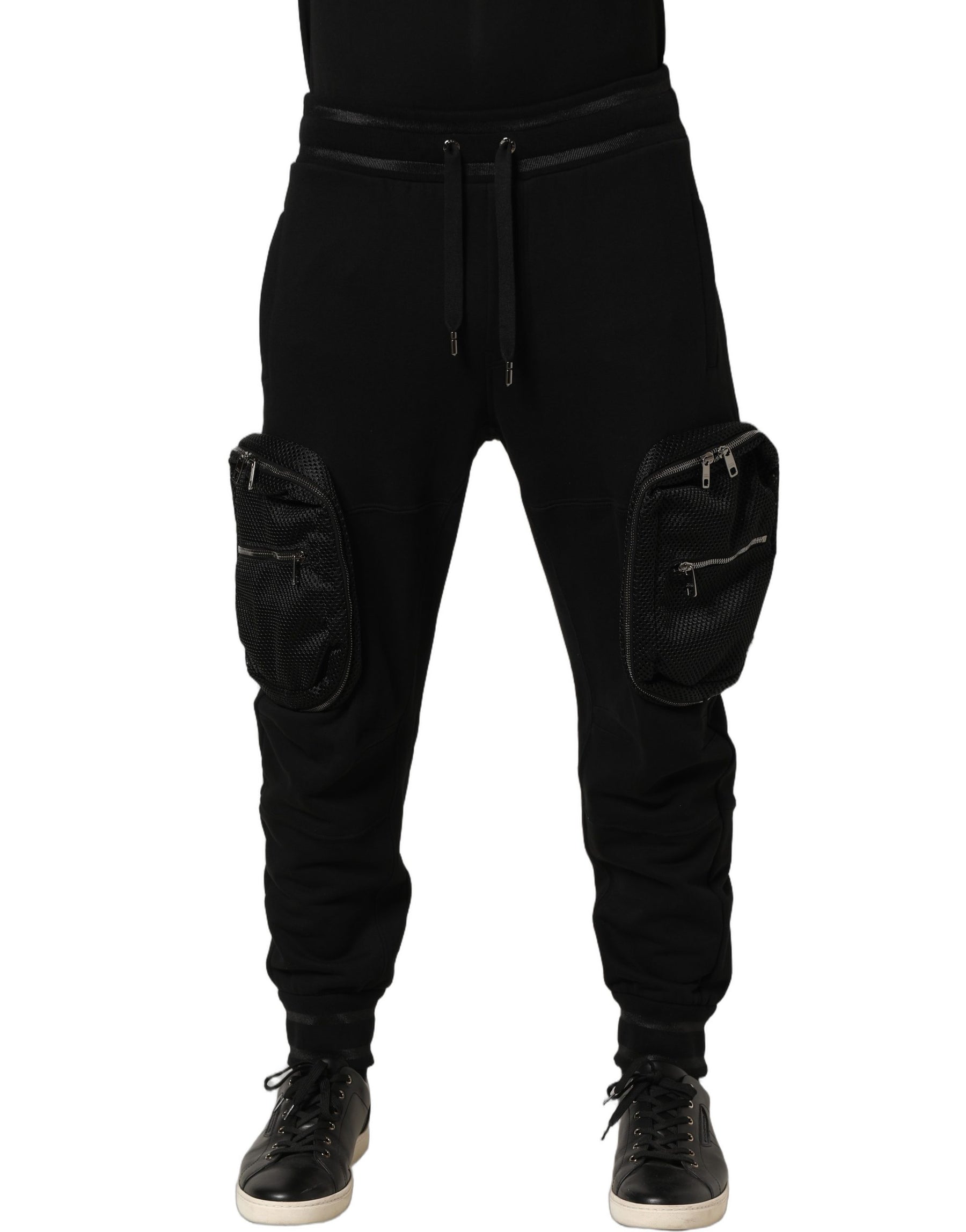 Dolce & Gabbana Black Mid Waist Cargo Jogger Sweatpants Pants | Regal Royce