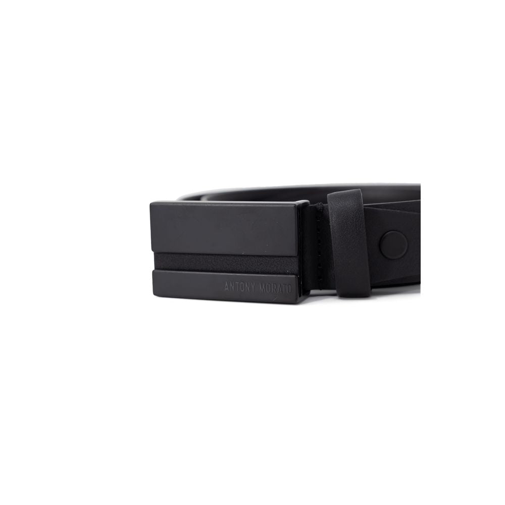 Antony Morato Black Leather Regular Belt | Regal Royce