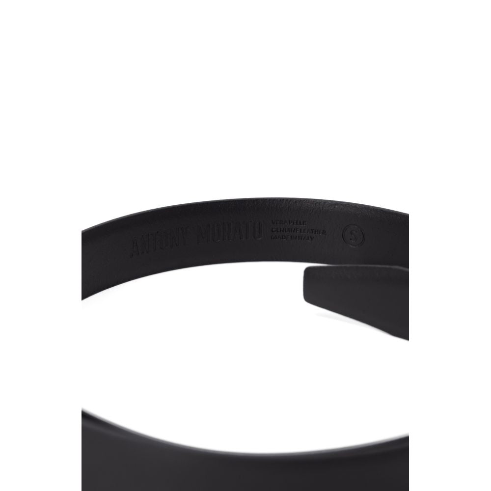 Antony Morato Black Leather Regular Belt | Regal Royce