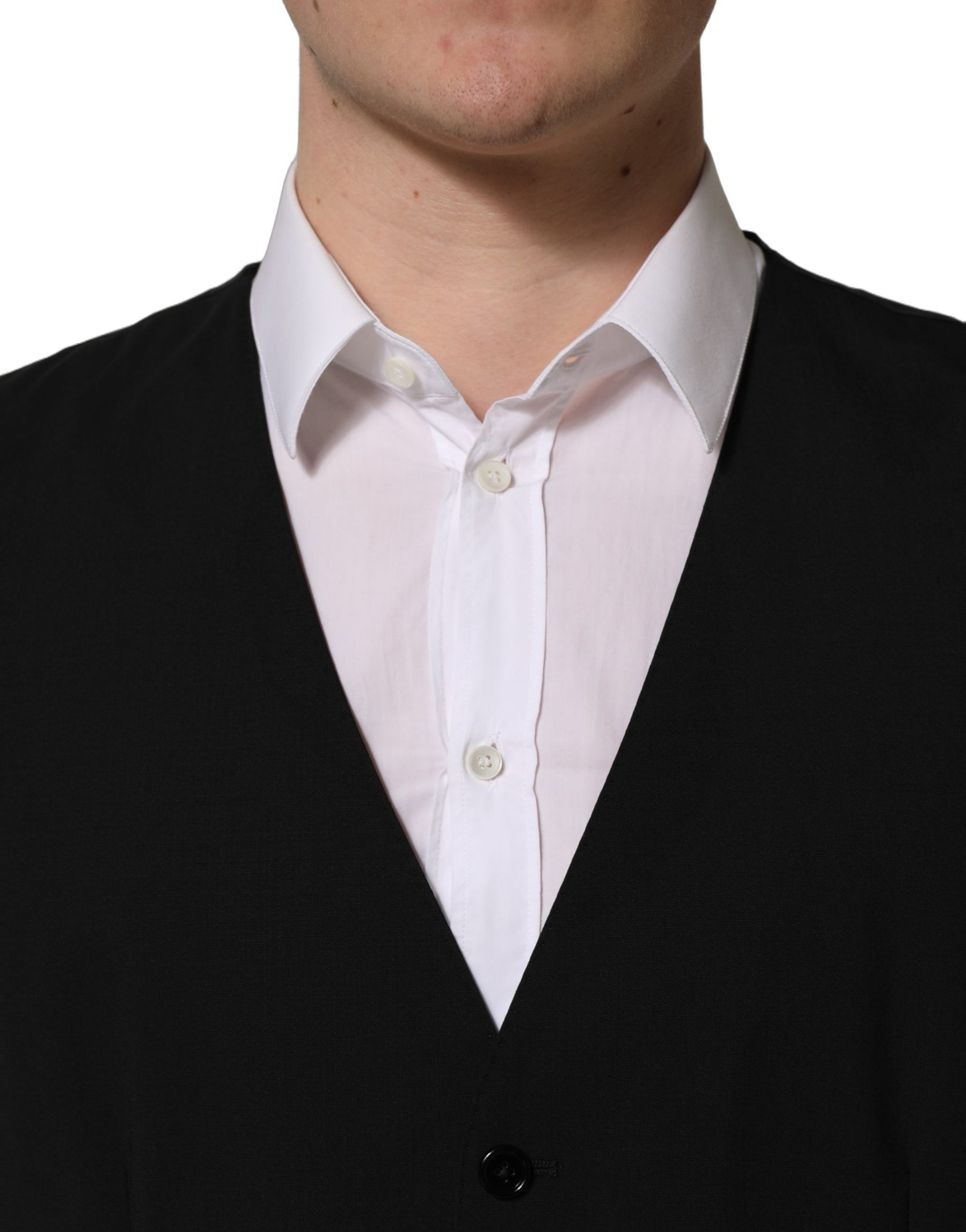 Dolce & Gabbana Black Wool Slim Fit Formal 3 Piece Men Suit | Regal Royce