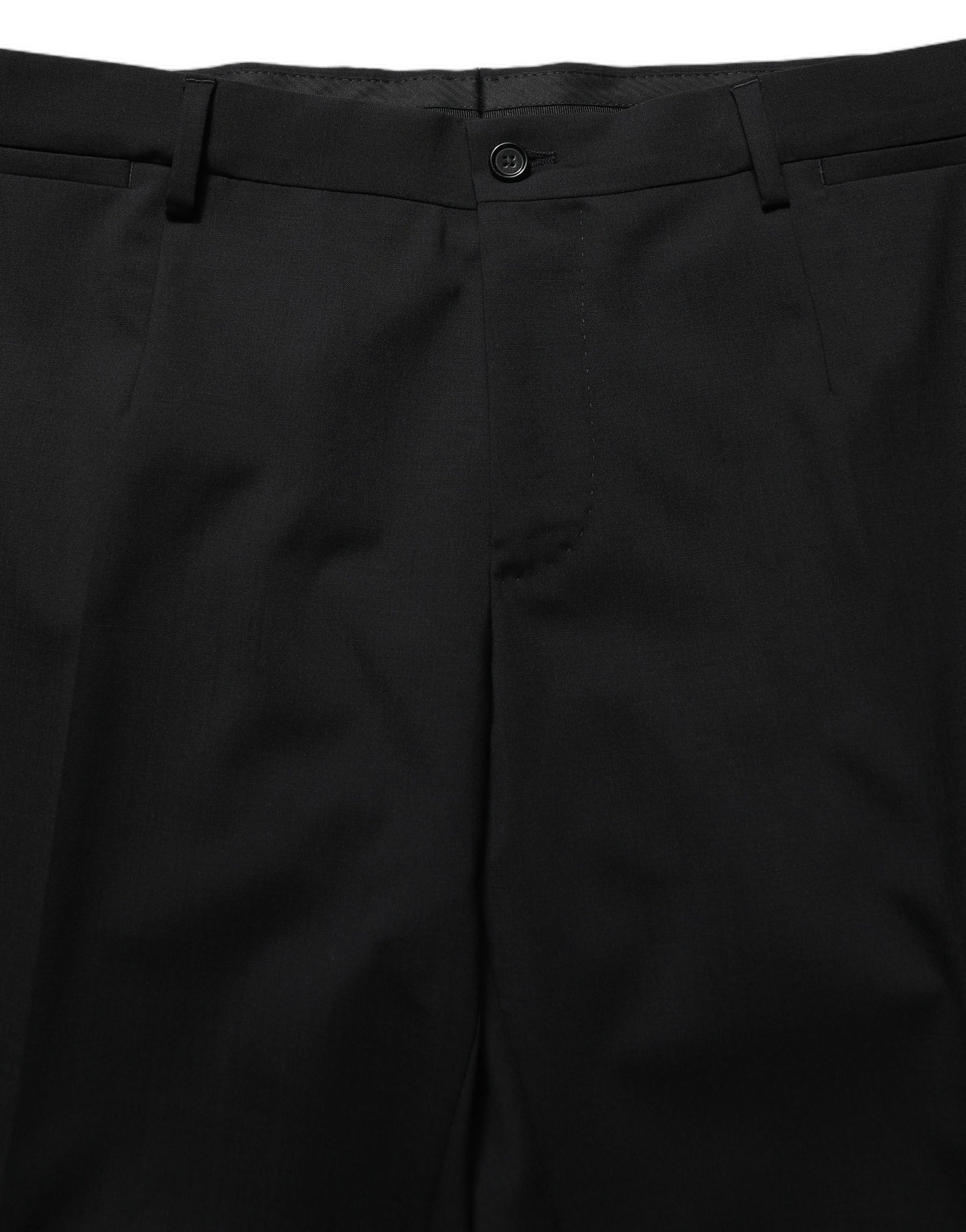 Dolce & Gabbana Black Wool Slim Fit Formal 3 Piece Men Suit | Regal Royce