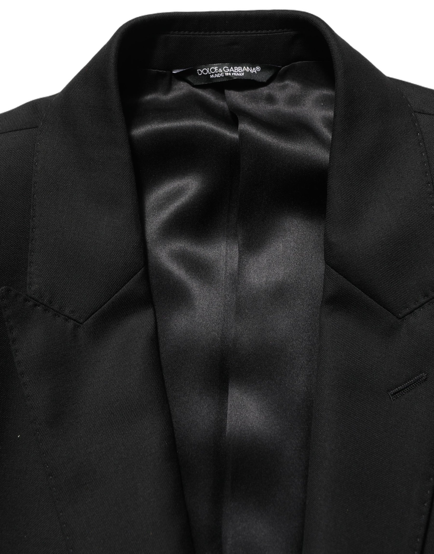 Dolce & Gabbana Black Wool Slim Fit Formal 2 Piece Men Suit | Regal Royce