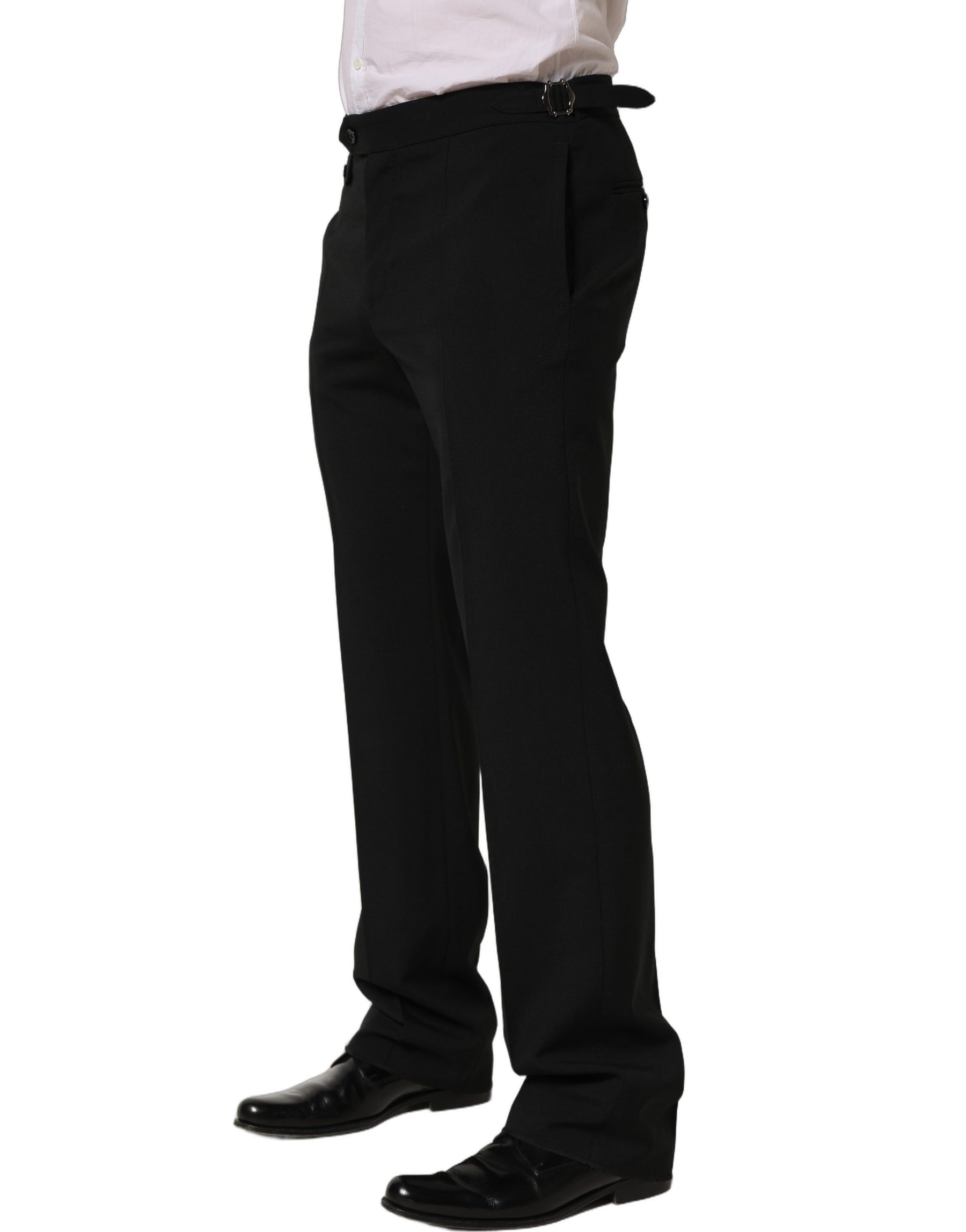 Dolce & Gabbana Black Tapered Leg Men Dress Trouser Pants | Regal Royce