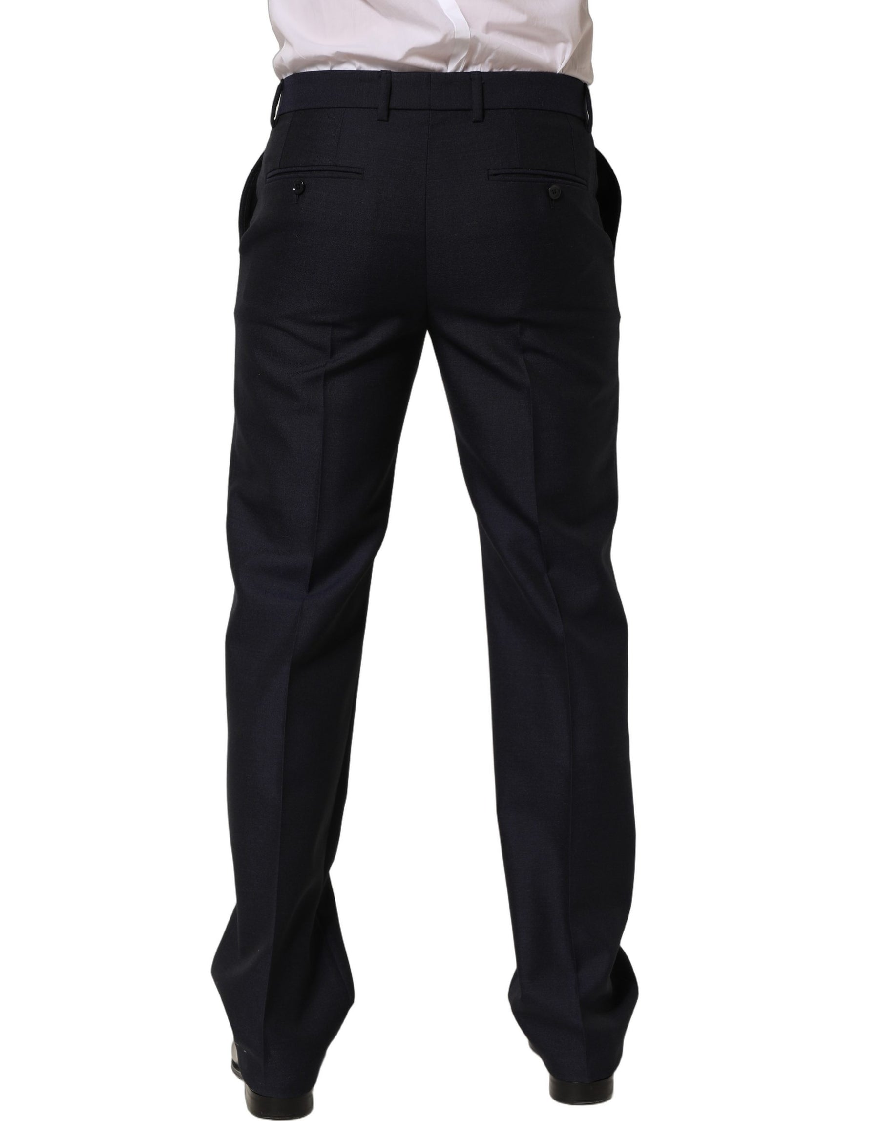Dolce & Gabbana Black Wool Tapered Leg Dress Trouser Pants | Regal Royce