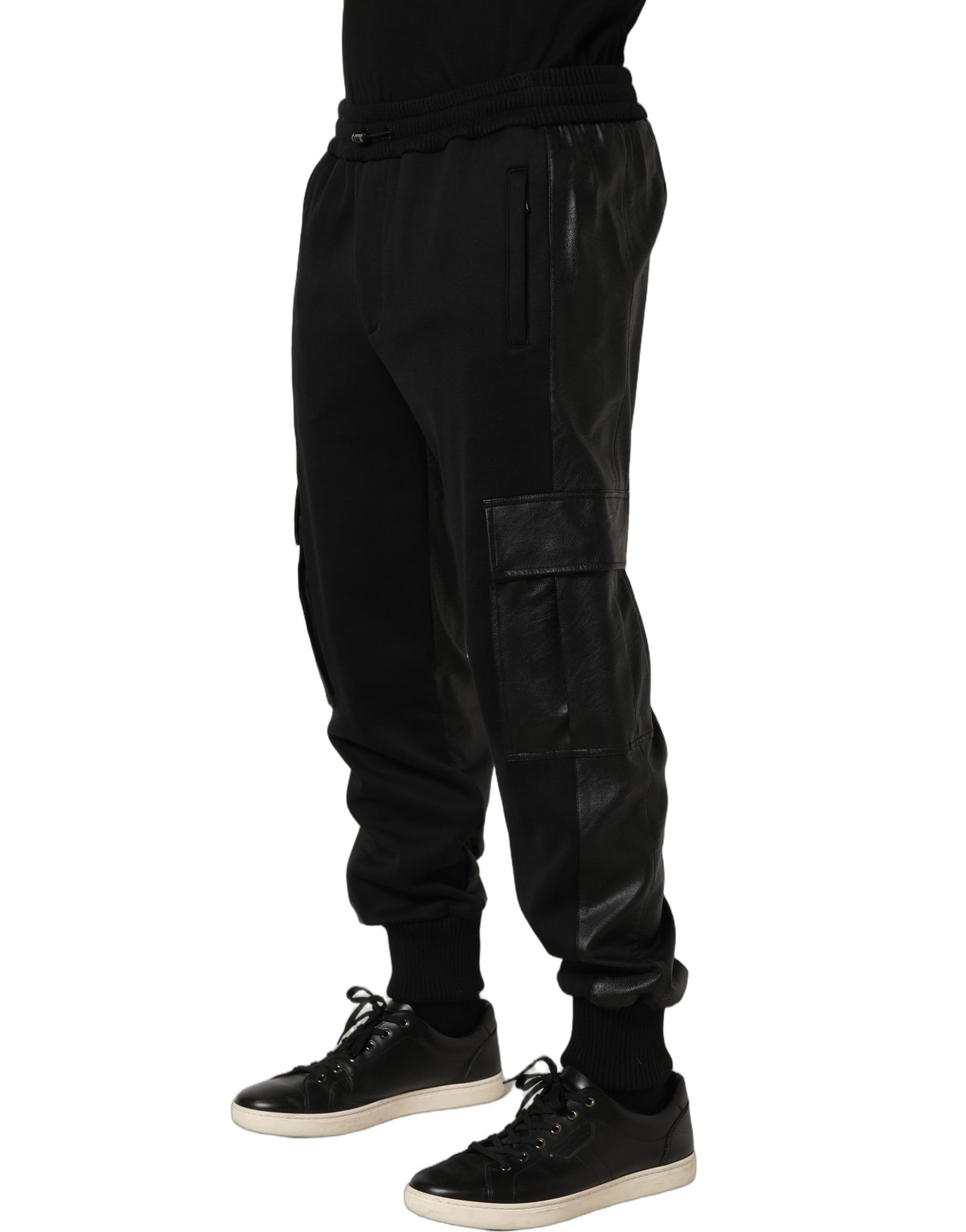 Dolce & Gabbana Black Mid Waist Cargo Jogger Sweatpants Pants | Regal Royce