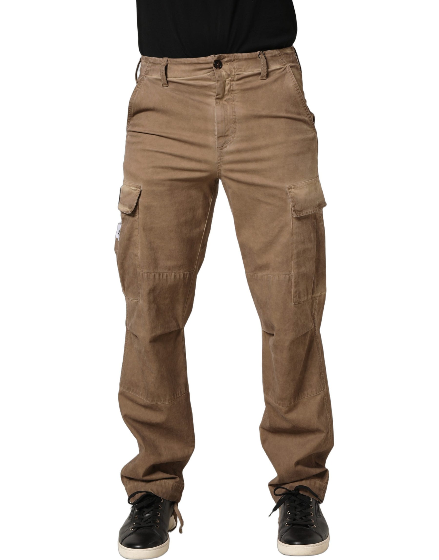Dolce & Gabbana Brown Mid Waist Cargo Straight Trouser Pants | Regal Royce