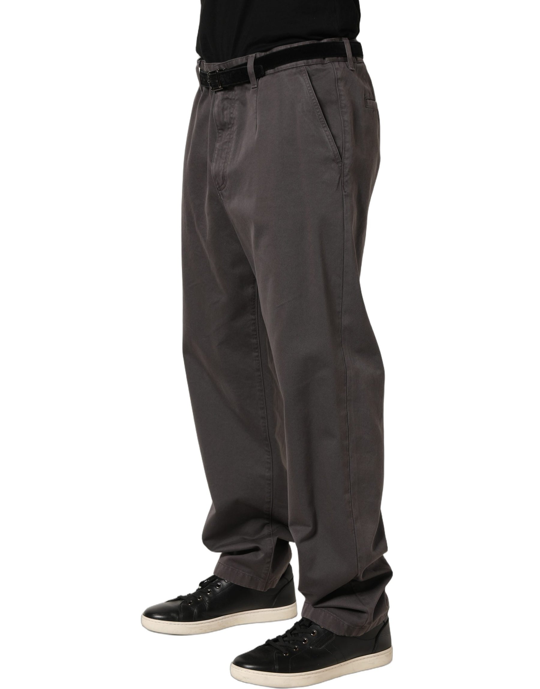 Dolce & Gabbana Dark Gray MidWaist Straight Men Trouser Pants | Regal Royce