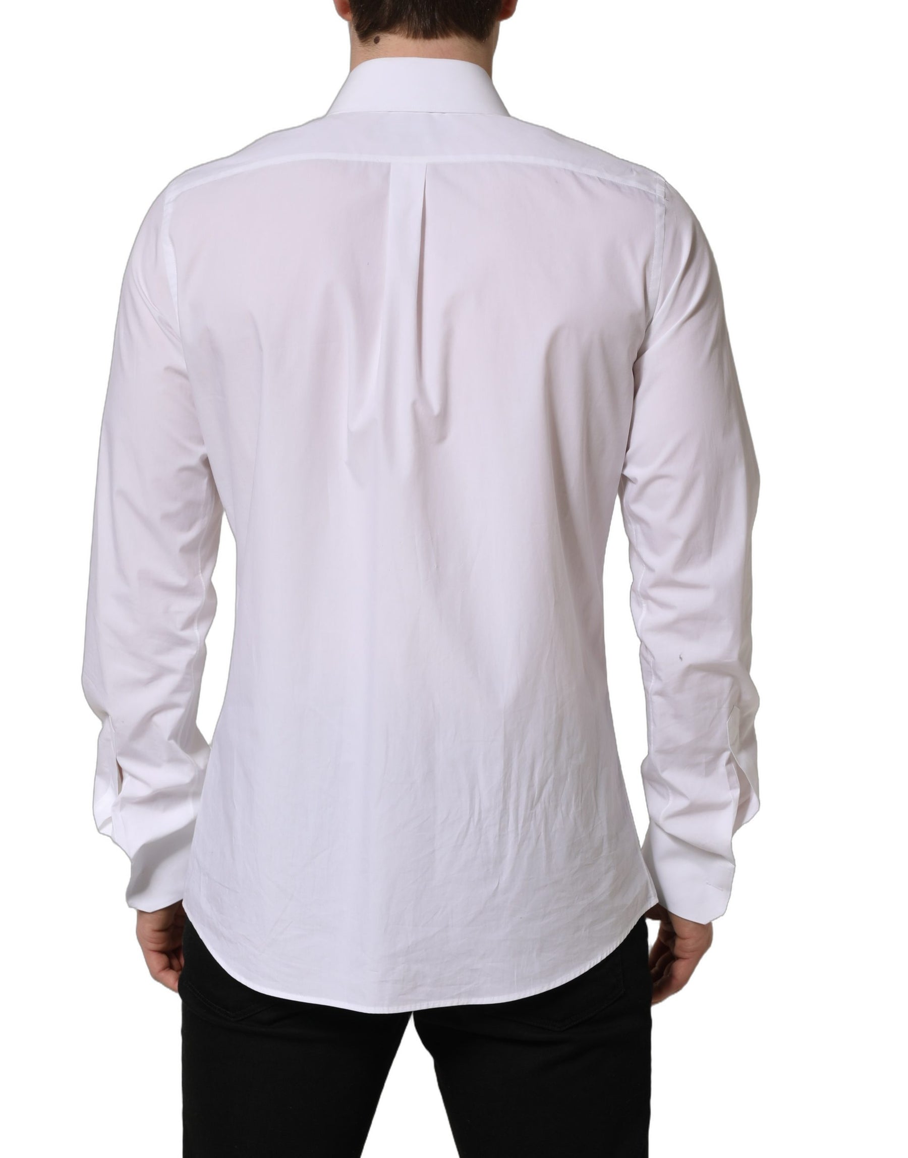 Dolce & Gabbana White MARTINI Long Sleeves Men Dress Shirt | Regal Royce