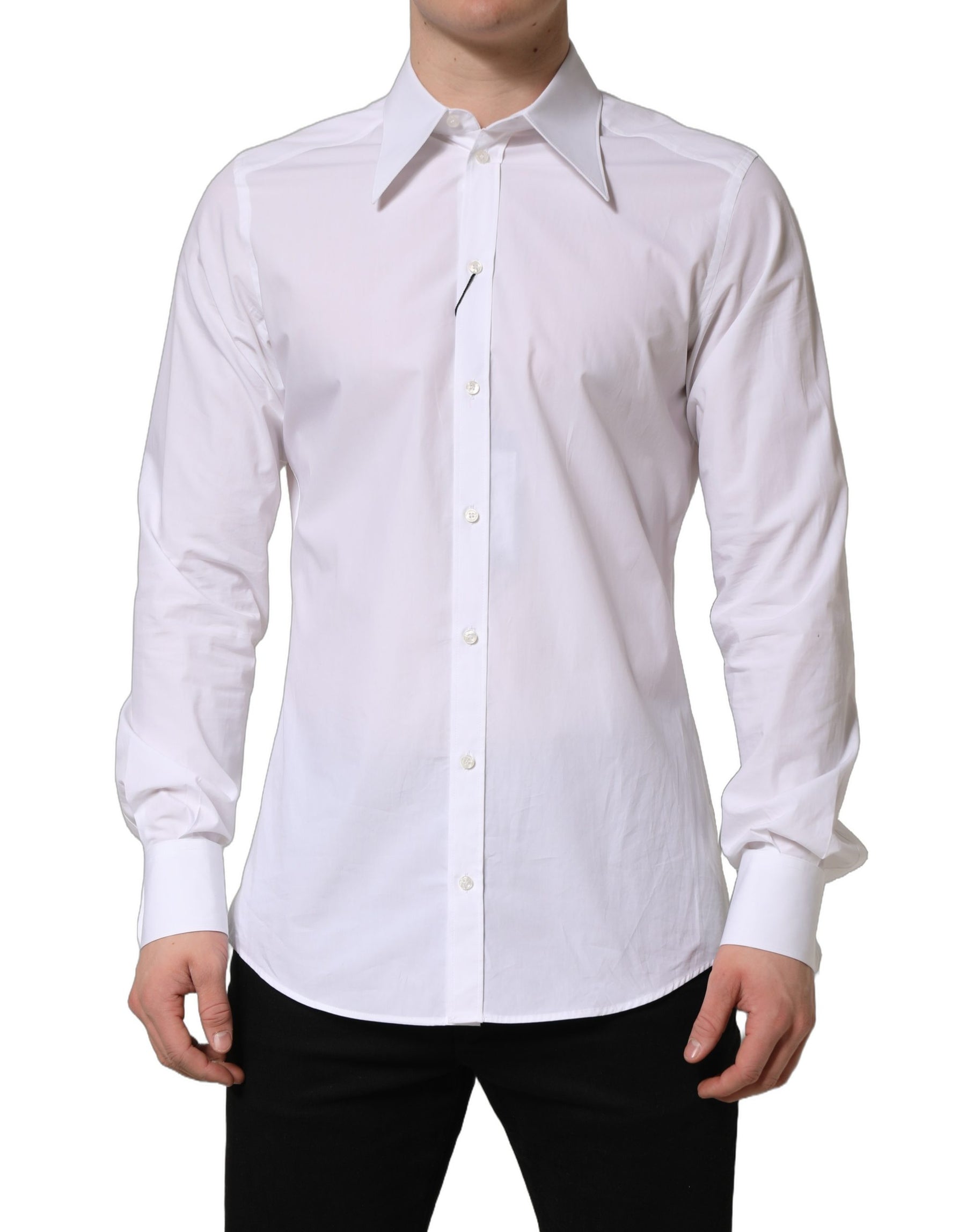 Dolce & Gabbana White MARTINI Long Sleeves Men Dress Shirt | Regal Royce