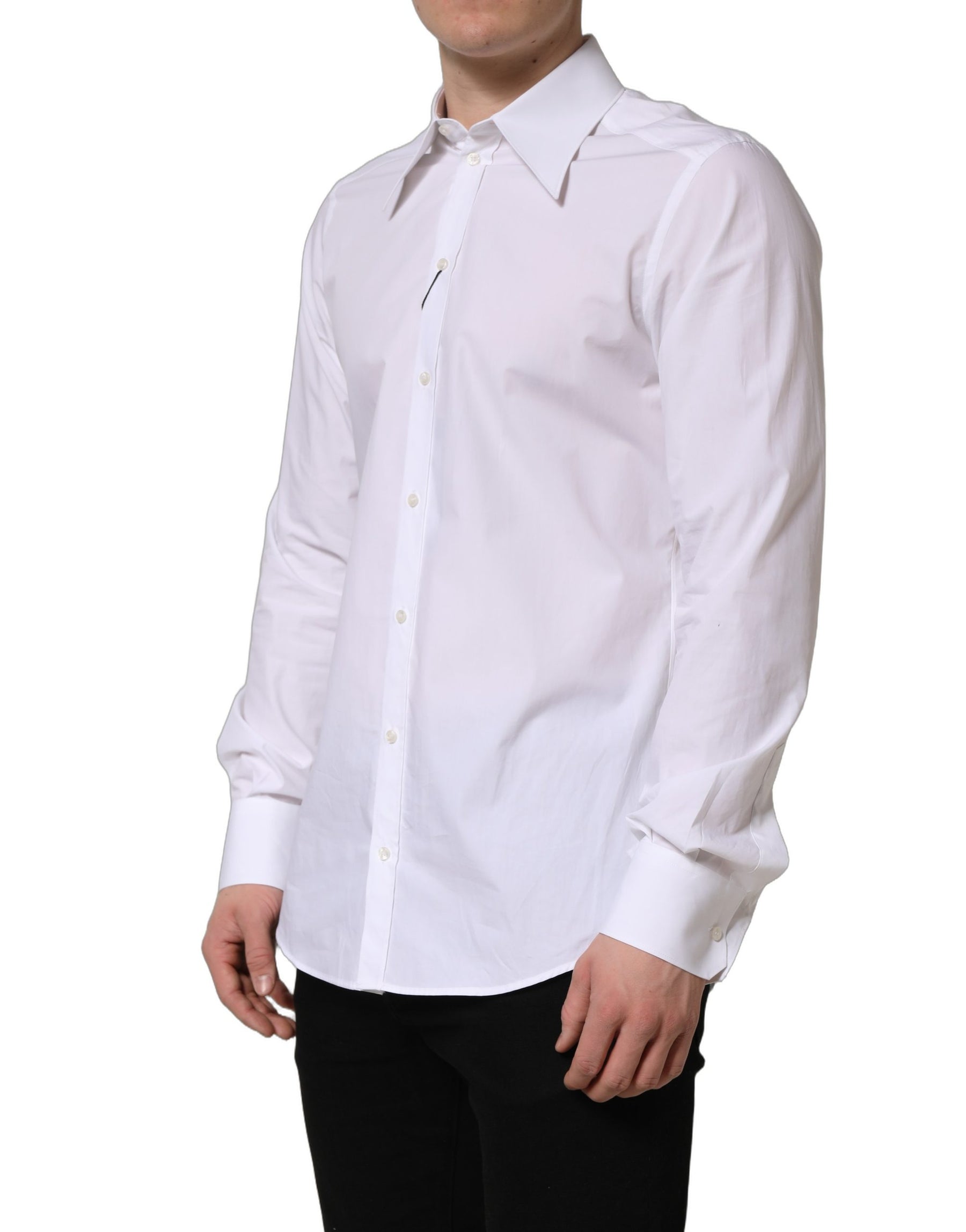 Dolce & Gabbana White MARTINI Long Sleeves Men Dress Shirt | Regal Royce