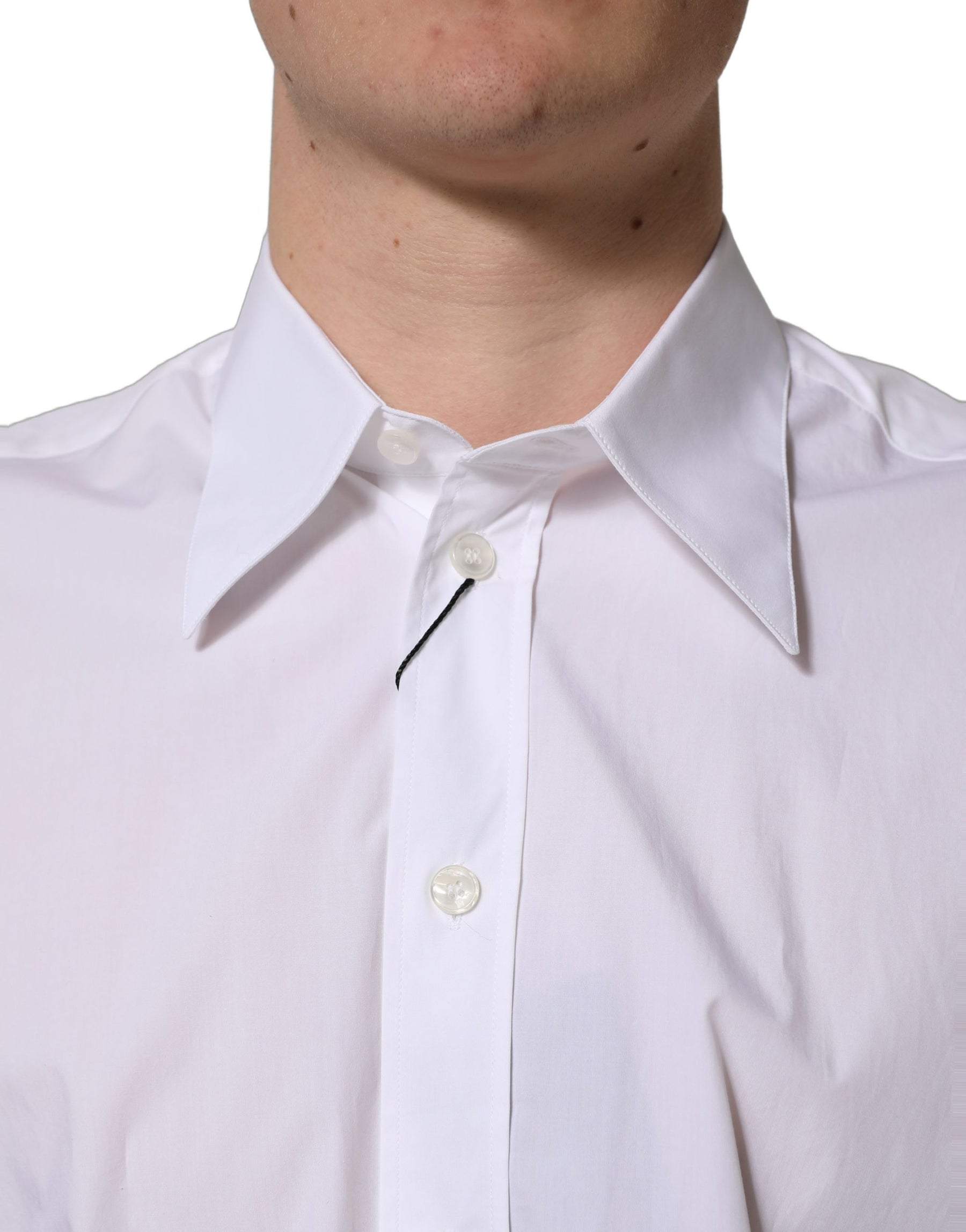 Dolce & Gabbana White Cotton Sleeveless Formal Dress Shirt | Regal Royce