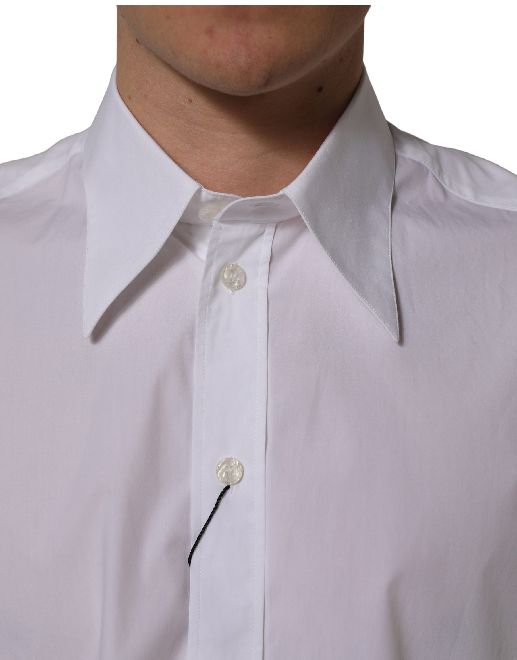 Dolce & Gabbana White Cotton Sleeveless Formal Dress Shirt | Regal Royce