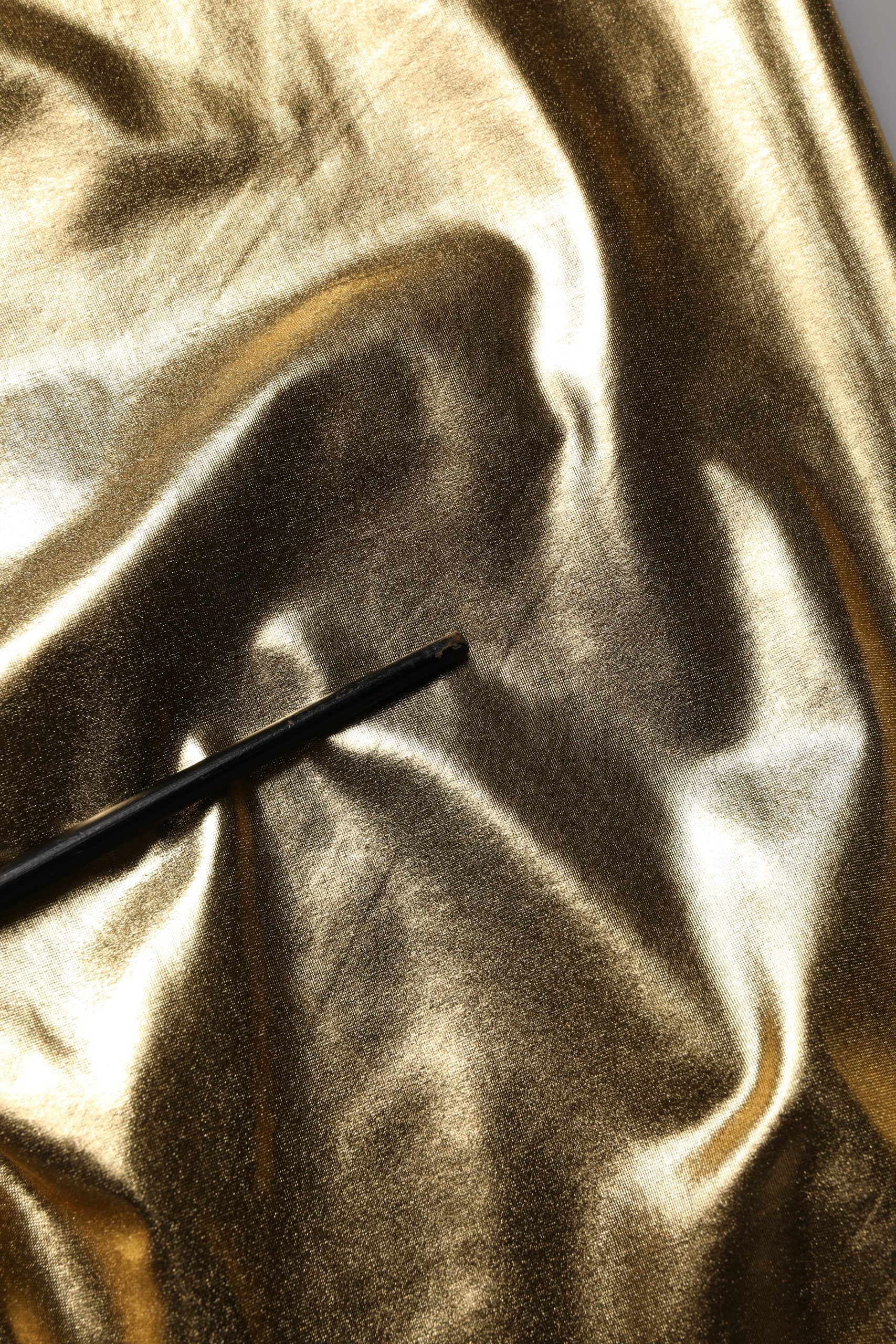 Dolce & Gabbana Gold Metallic Polyester Skinny Trousers Pants | Regal Royce
