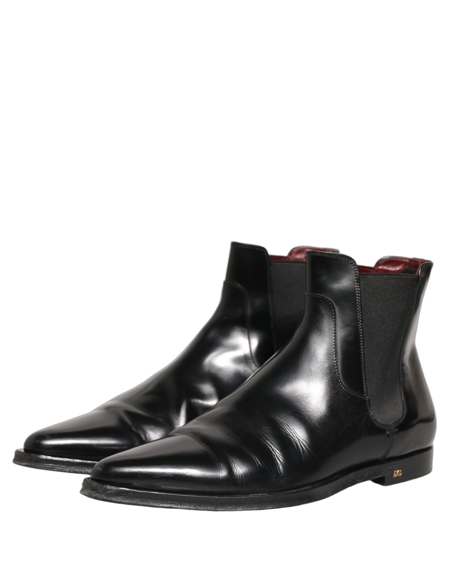 Dolce & Gabbana Black Chelsea Slip On Men Ankle Boots Shoes | Regal Royce