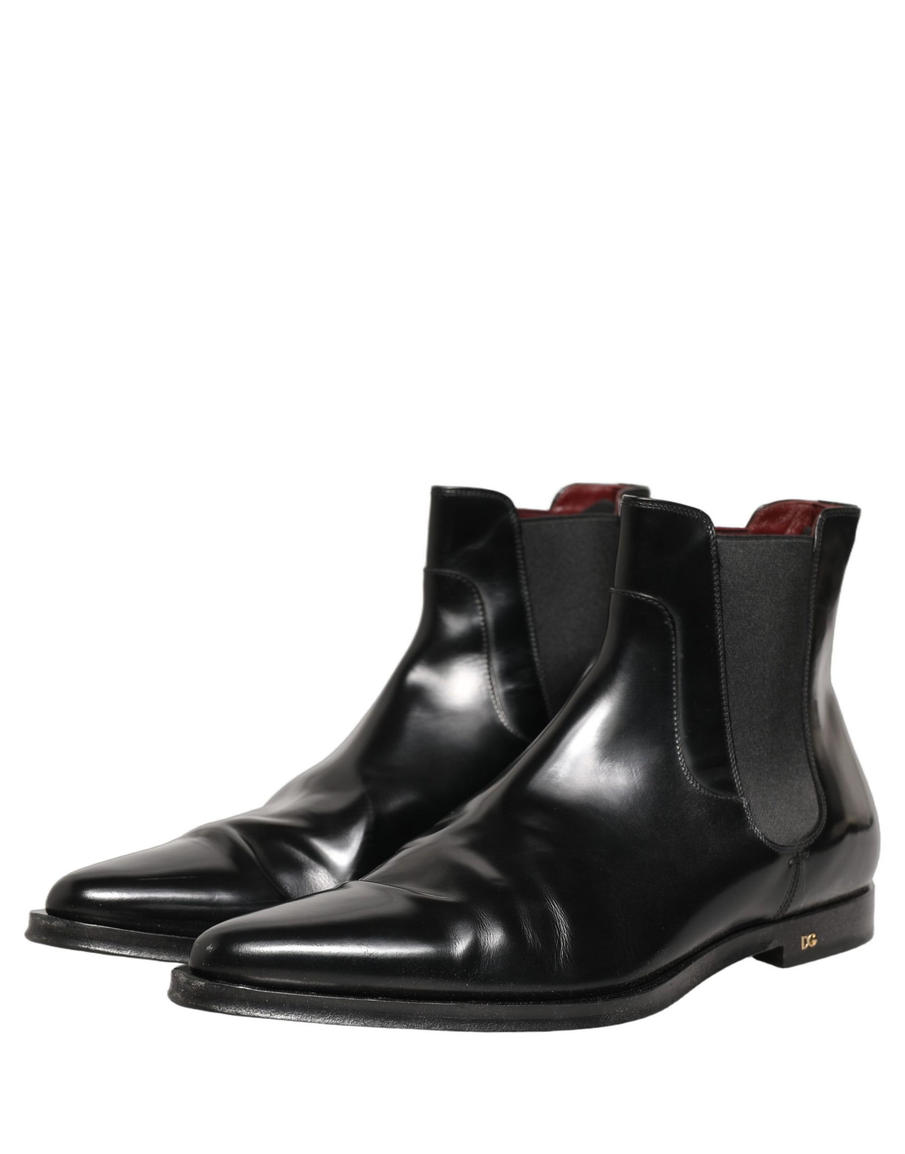 Dolce & Gabbana Black Chelsea Slip On Men Ankle Boots Shoes | Regal Royce
