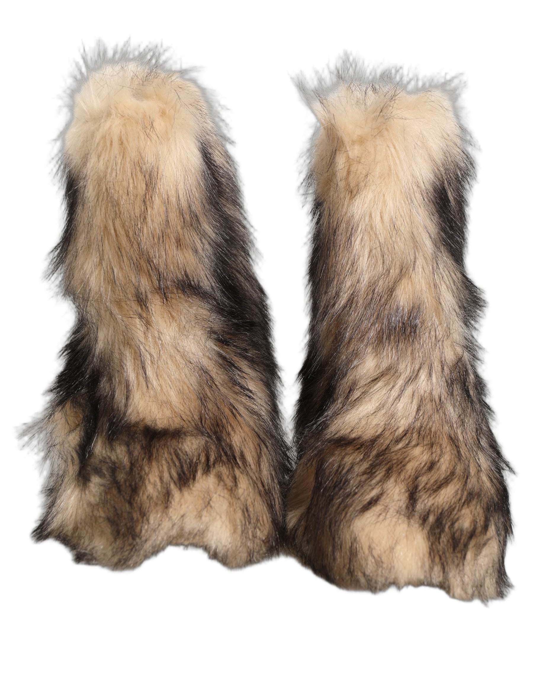 Dolce & Gabbana Brown Faux Fur Mid Calf Men Boots Shoes | Regal Royce