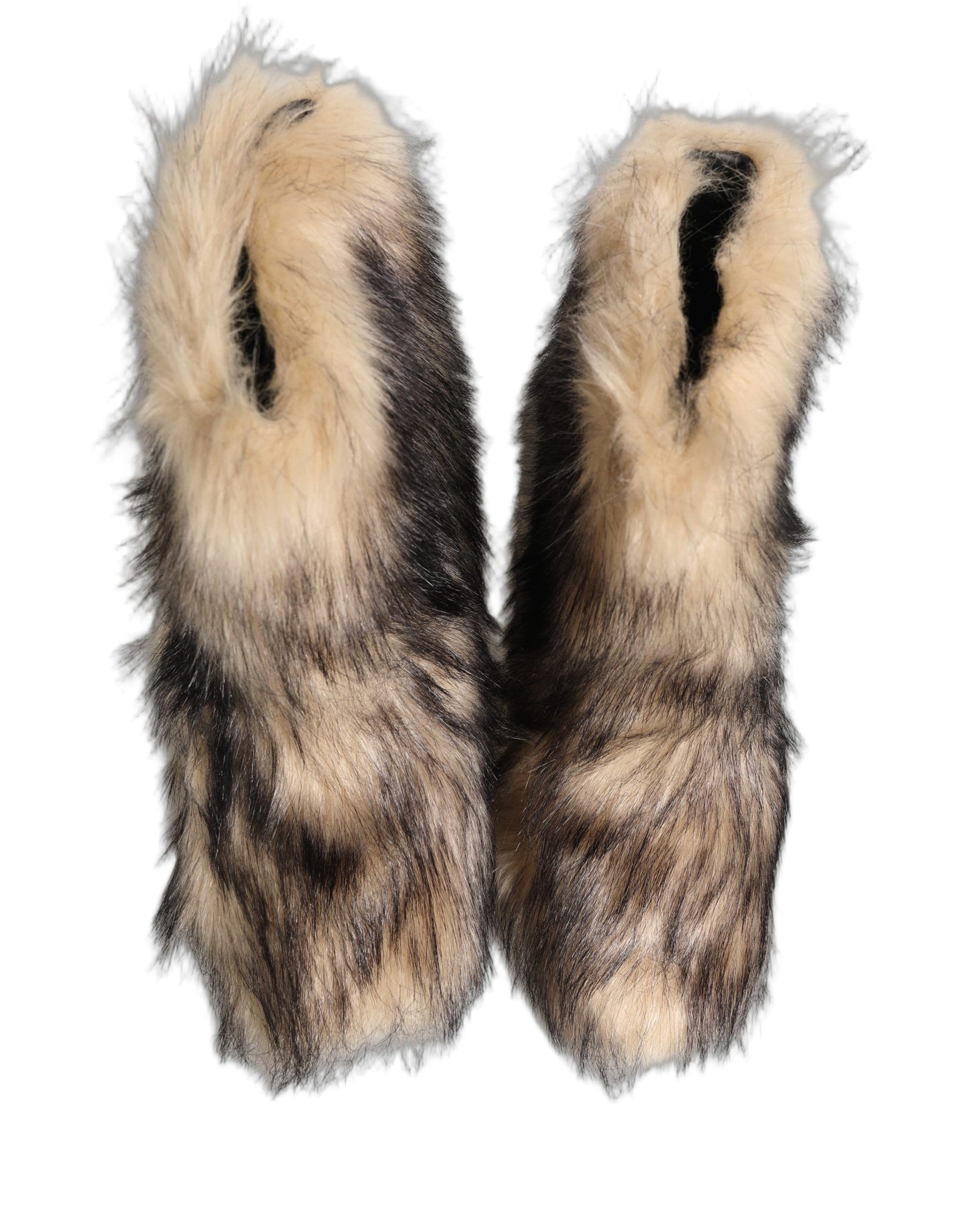 Dolce & Gabbana Brown Faux Fur Mid Calf Men Boots Shoes | Regal Royce