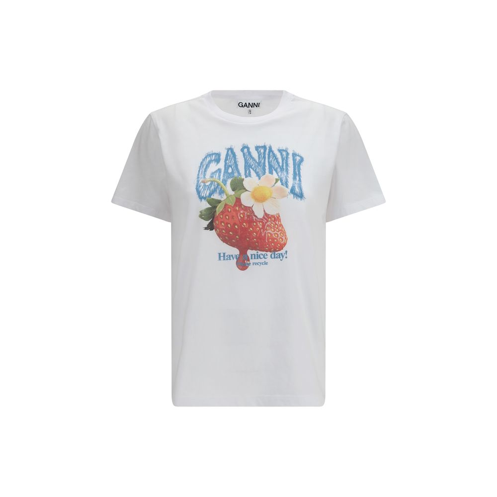 Ganni White Cotton T-Shirt | Regal Royce