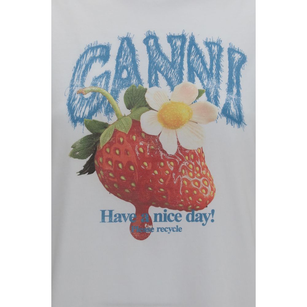 Ganni White Cotton T-Shirt | Regal Royce