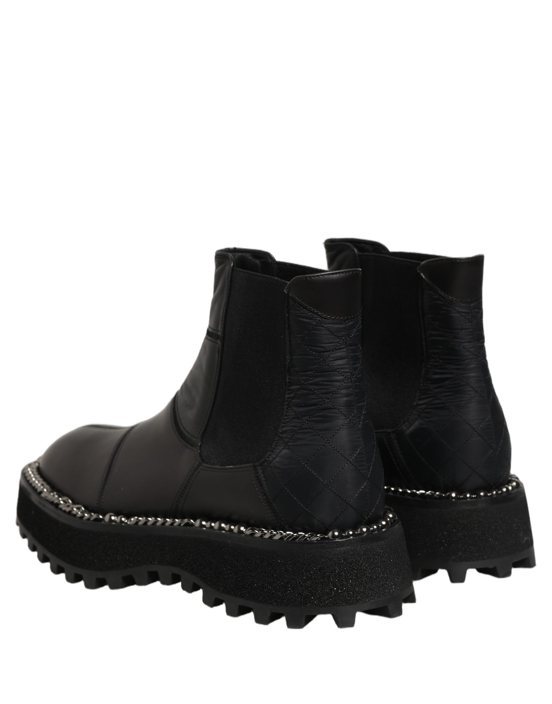 Dolce & Gabbana Black Chelsea Boots Leather Slip On Men Shoes | Regal Royce