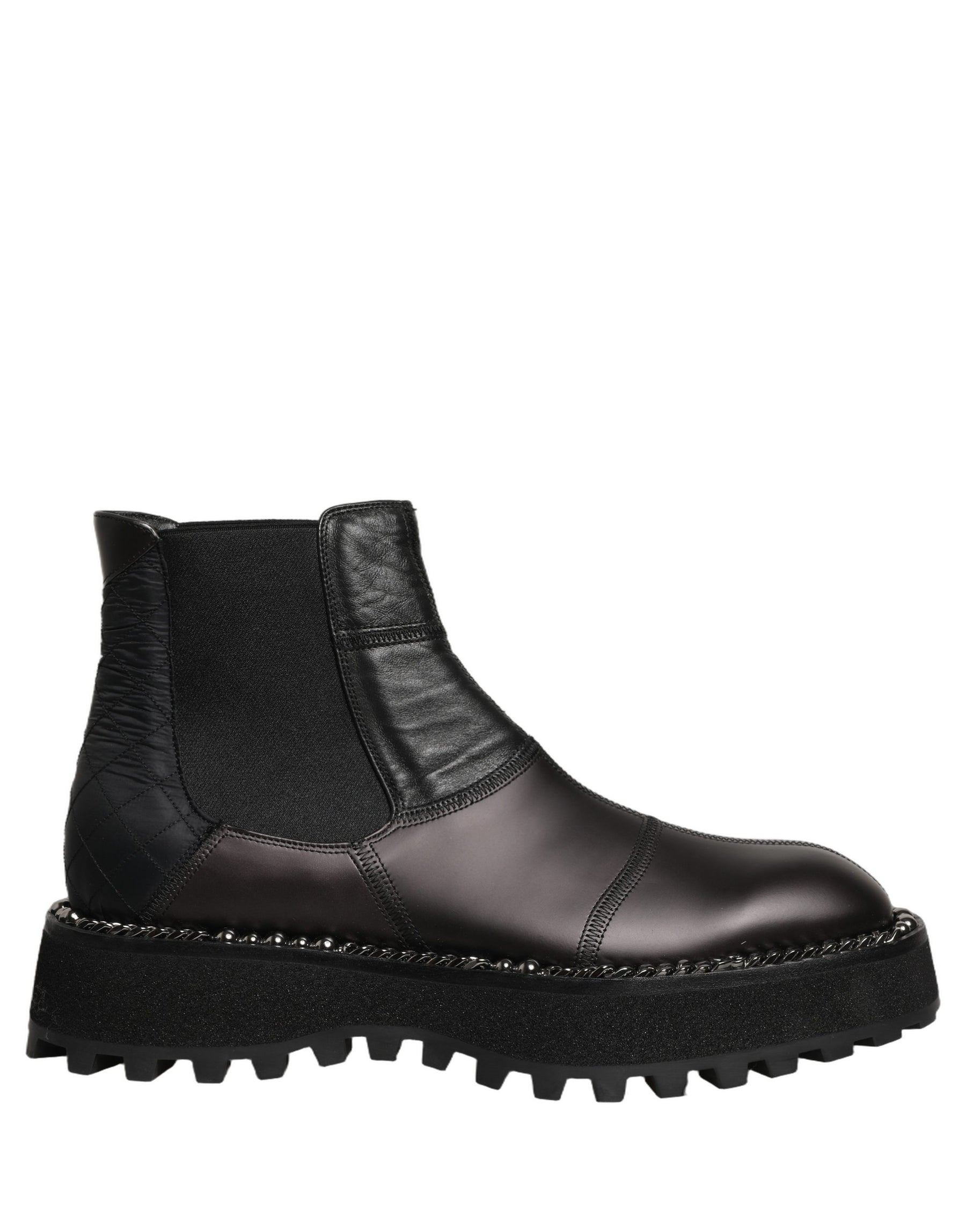Dolce & Gabbana Black Chelsea Boots Leather Slip On Men Shoes | Regal Royce