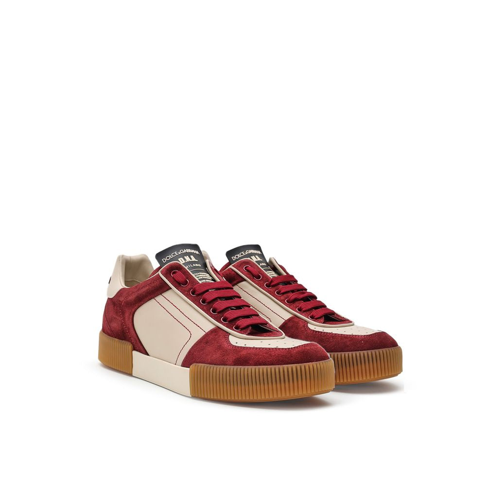 Dolce & Gabbana Bordeaux Leather Low Top Sneakers | Regal Royce