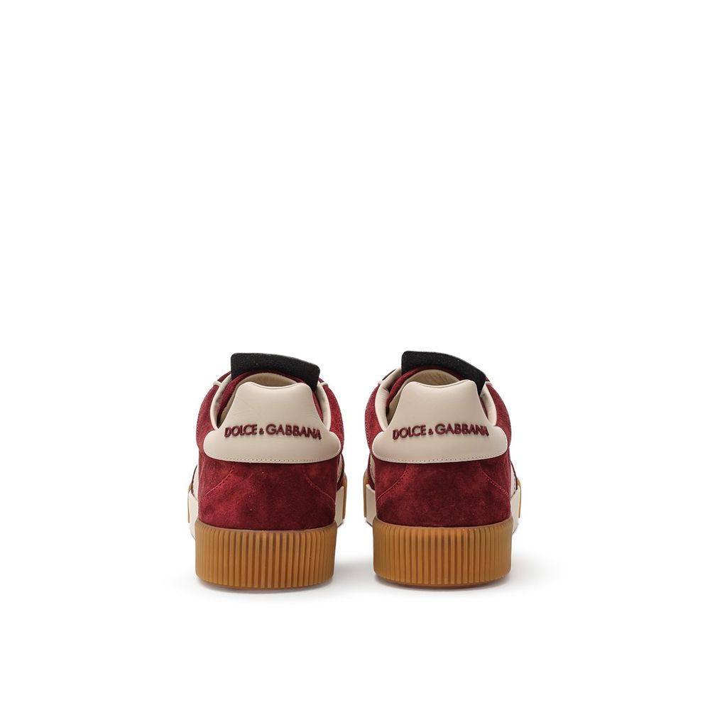 Dolce & Gabbana Bordeaux Leather Low Top Sneakers | Regal Royce
