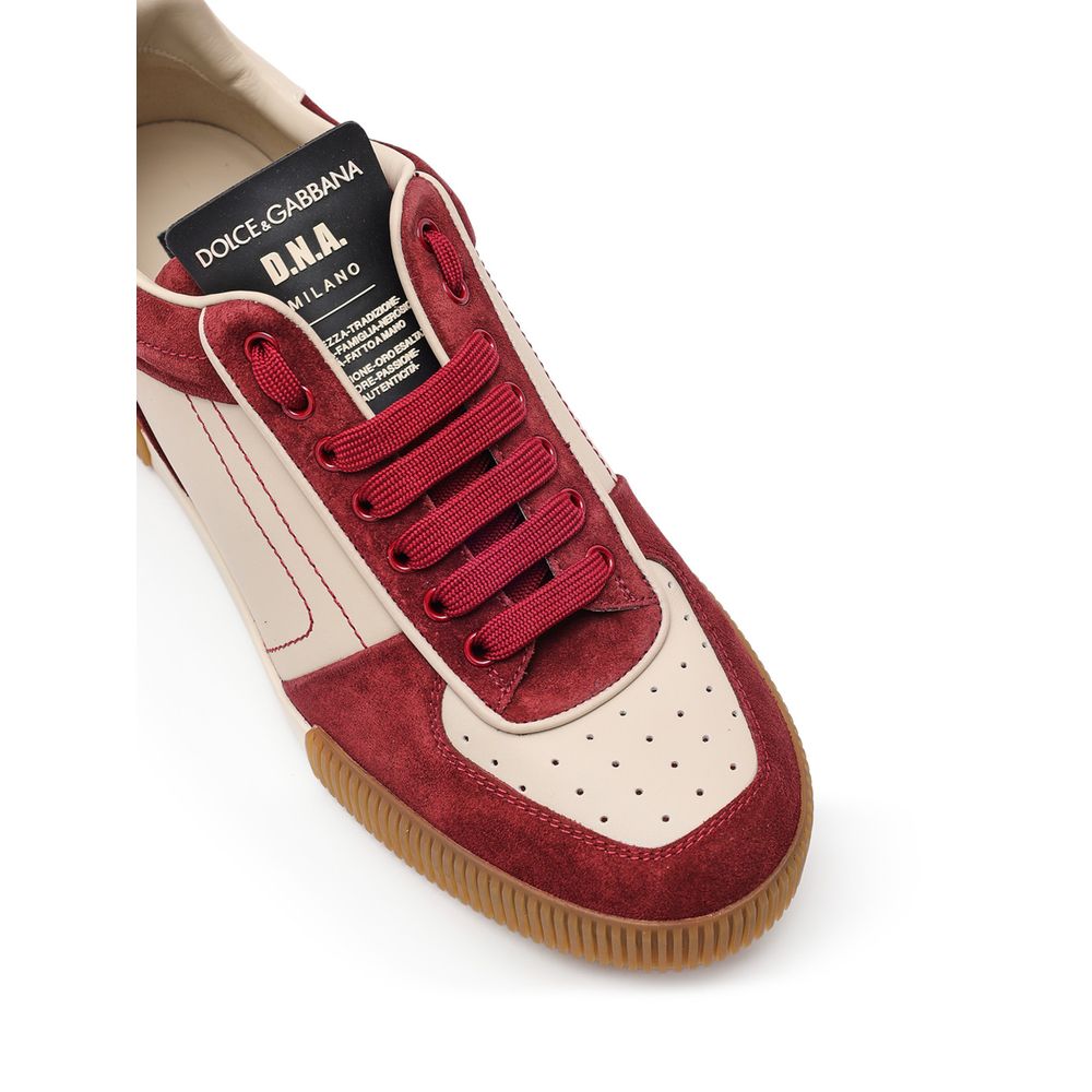 Dolce & Gabbana Bordeaux Leather Low Top Sneakers | Regal Royce