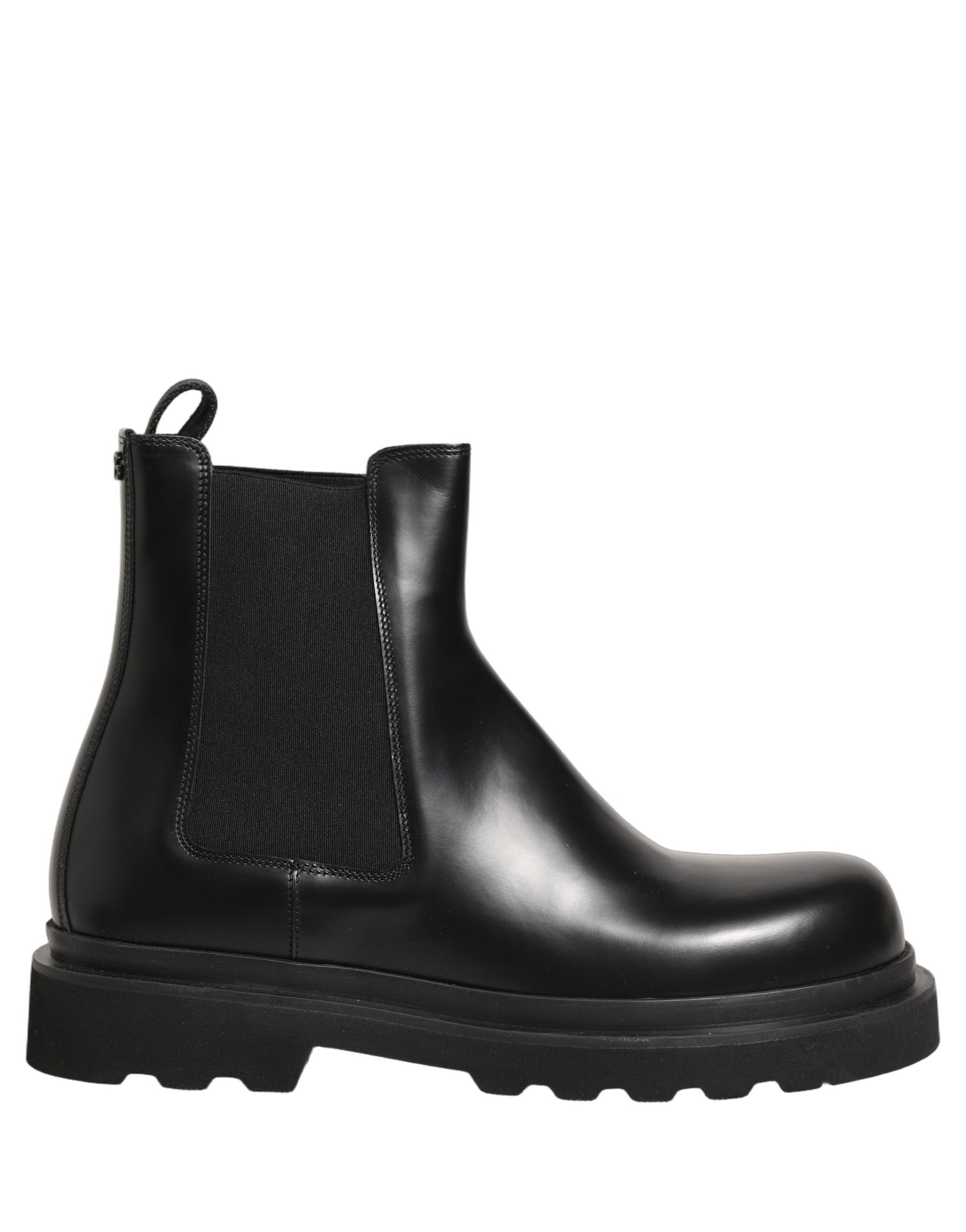 Dolce & Gabbana Black Chelsea Boots Leather Slip On Men Shoes | Regal Royce