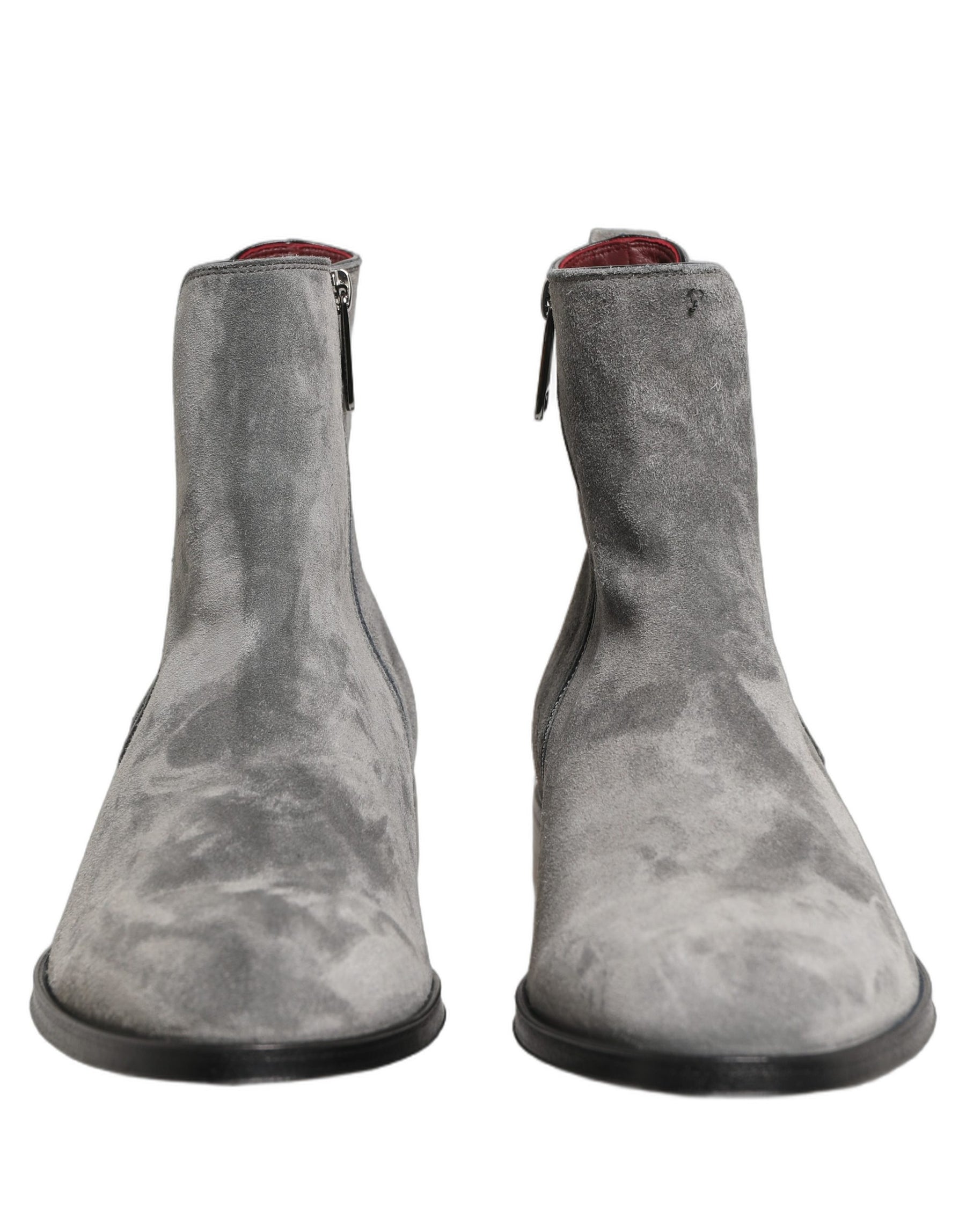 Dolce & Gabbana Gray Suede Leather Chelsea Boots Shoes | Regal Royce