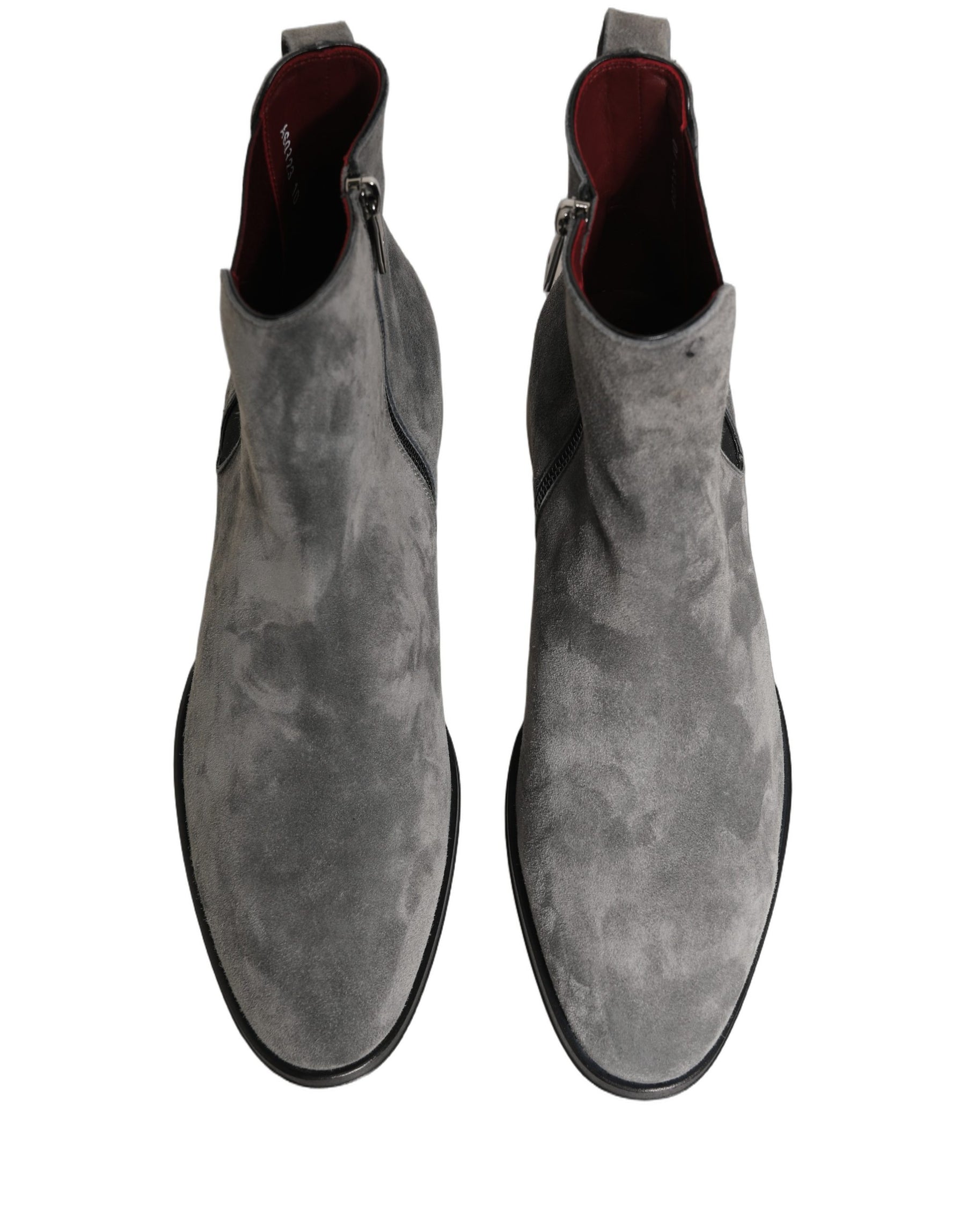Dolce & Gabbana Gray Suede Leather Chelsea Boots Shoes | Regal Royce