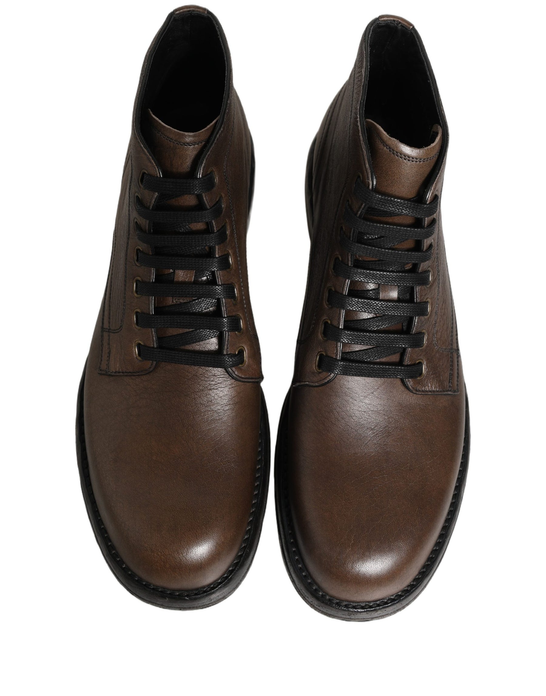 Dolce & Gabbana Brown Perugino Leather Men Ankle Boots Shoes | Regal Royce