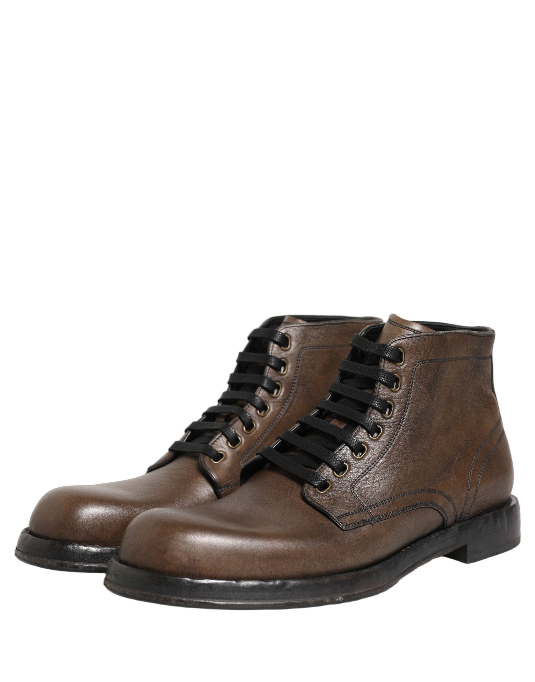 Dolce & Gabbana Brown Perugino Leather Men Ankle Boots Shoes | Regal Royce