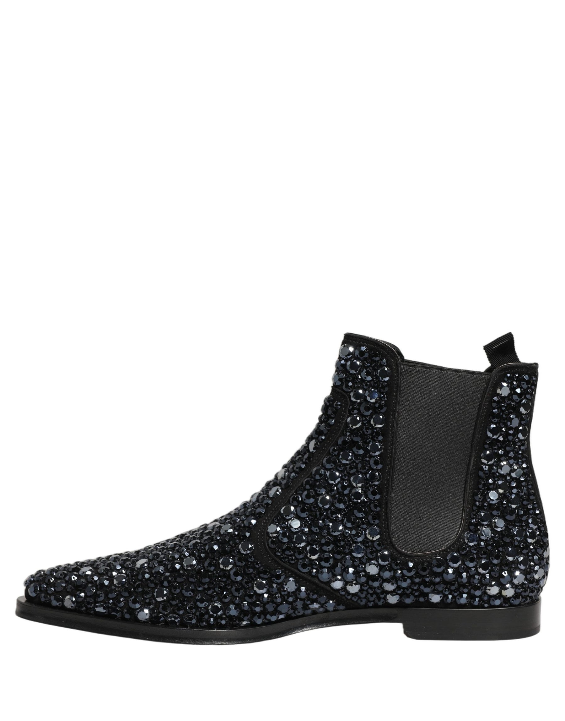 Dolce & Gabbana Black Embellished Chelsea Ankle Boots Shoes | Regal Royce