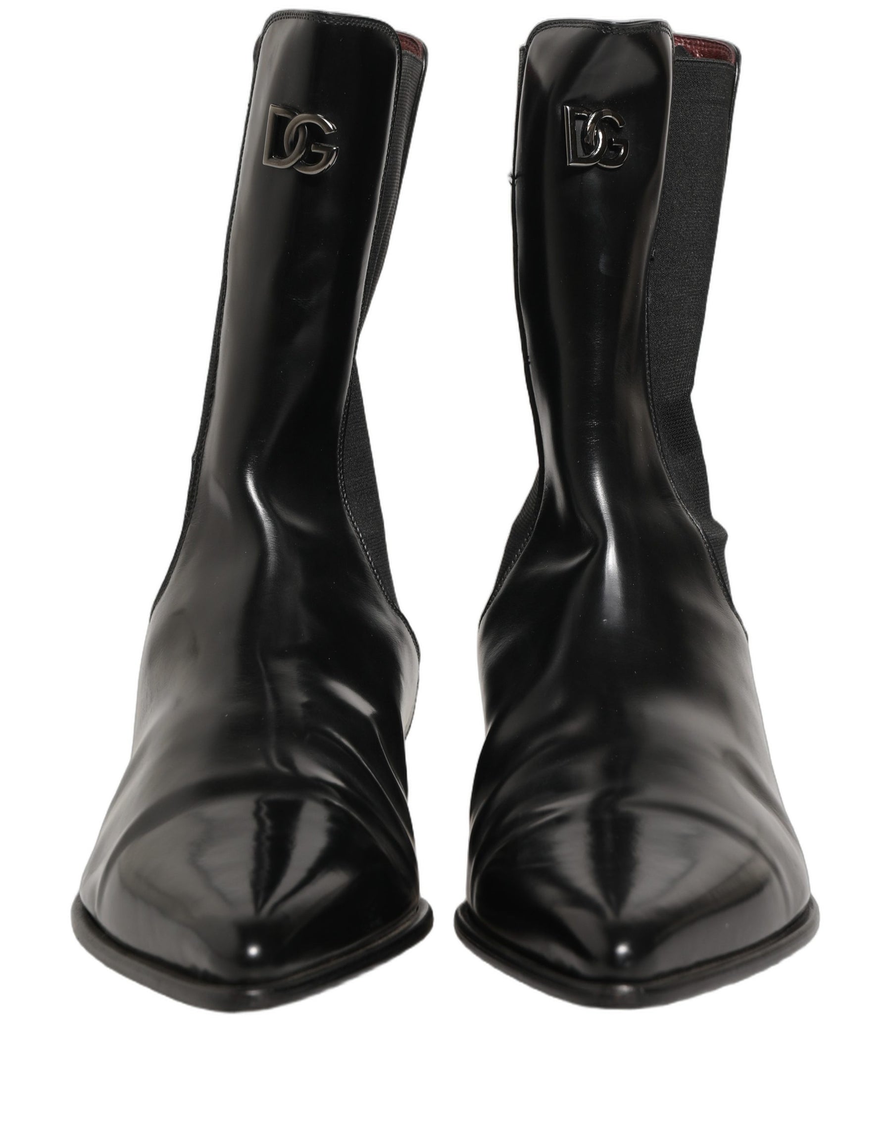 Dolce & Gabbana Black Leather Chelsea Mid Calf Boots Shoes | Regal Royce