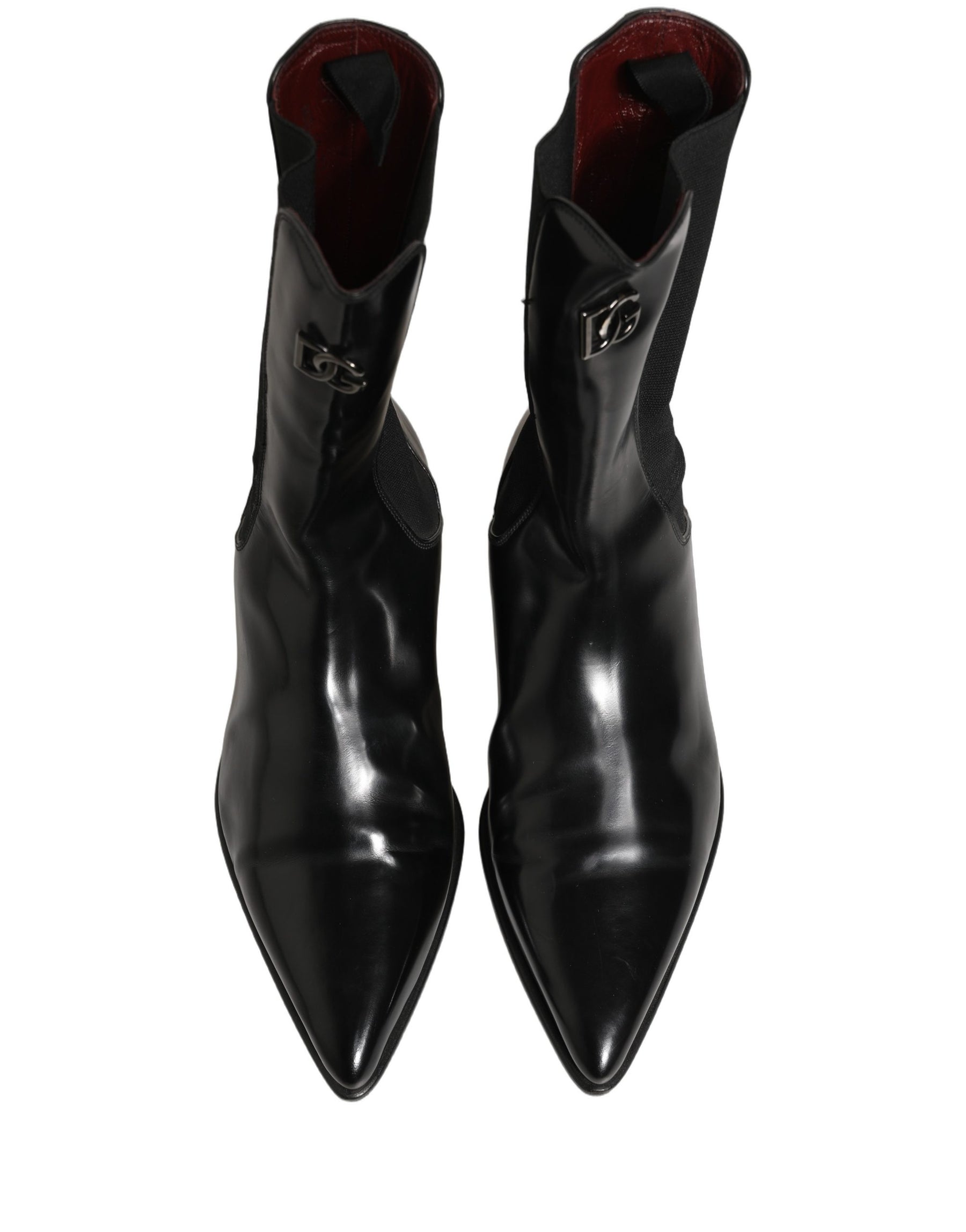 Dolce & Gabbana Black Leather Chelsea Mid Calf Boots Shoes | Regal Royce