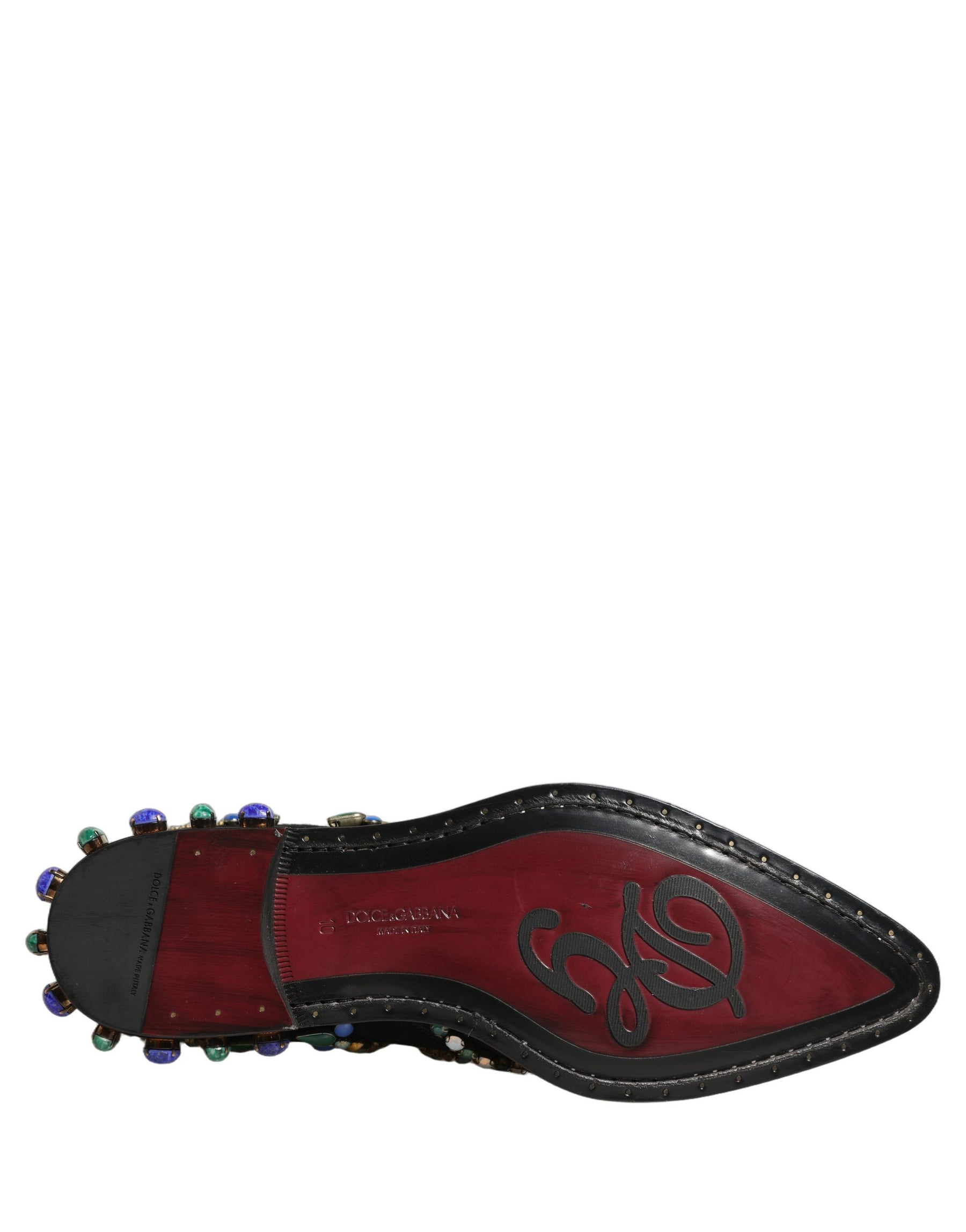 Dolce & Gabbana Black Embellished Chelsea Ankle Boots Shoes | Regal Royce