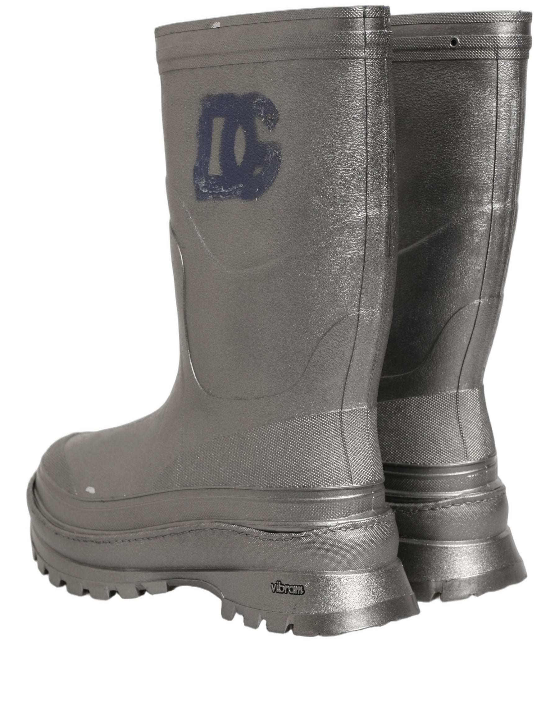 Dolce & Gabbana Metallic Silver Pull On Rain Boots Men Shoes | Regal Royce