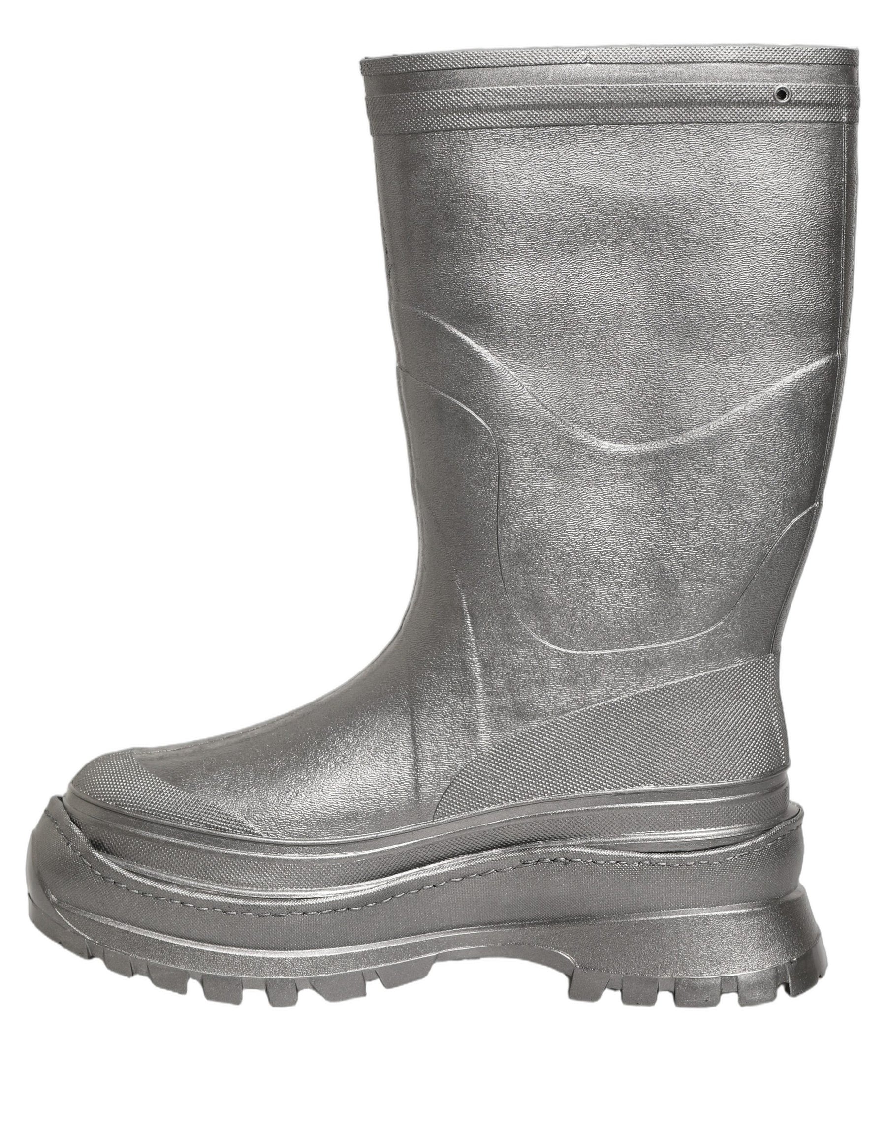 Dolce & Gabbana Metallic Silver Pull On Rain Boots Men Shoes | Regal Royce