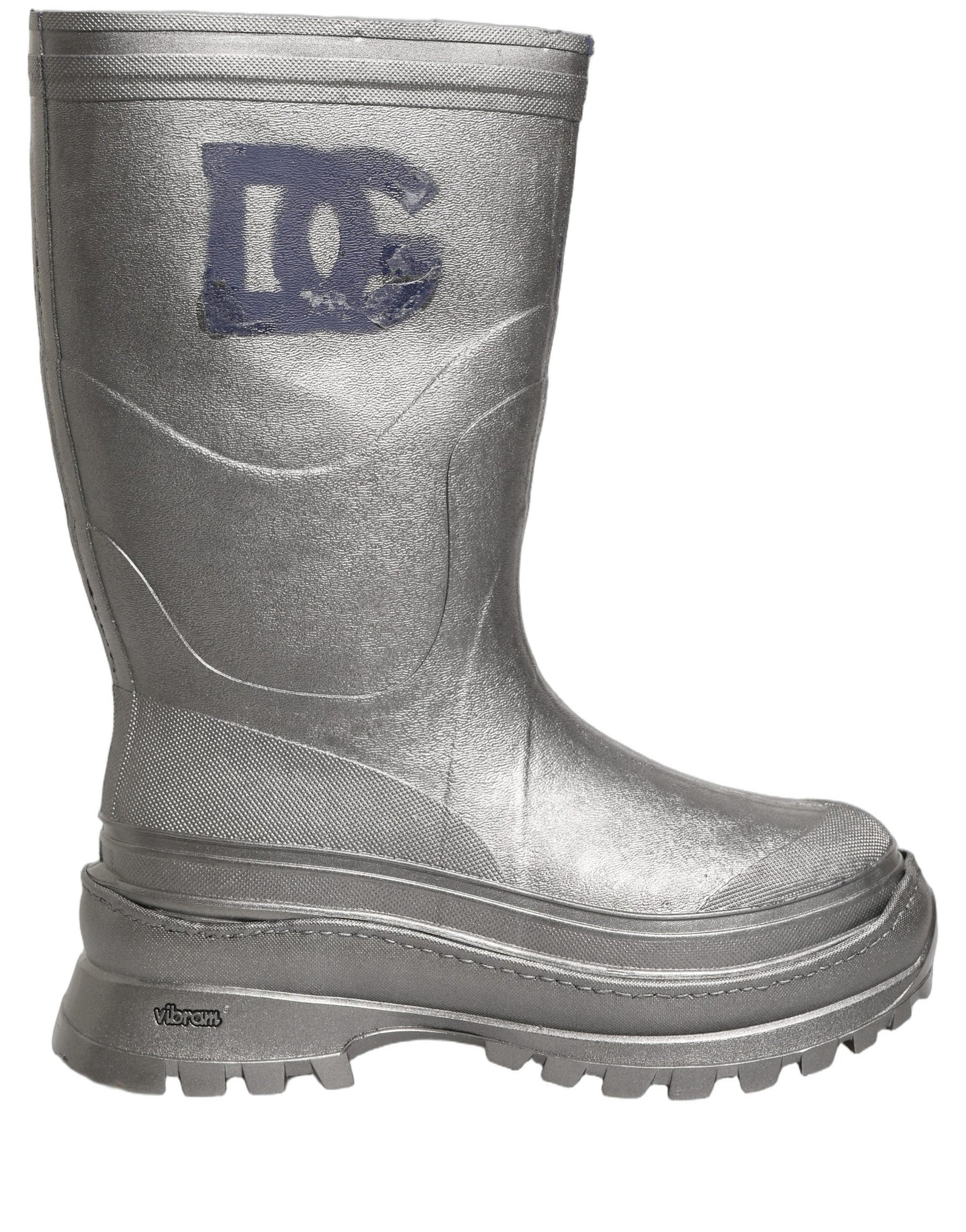 Dolce & Gabbana Metallic Silver Pull On Rain Boots Men Shoes | Regal Royce