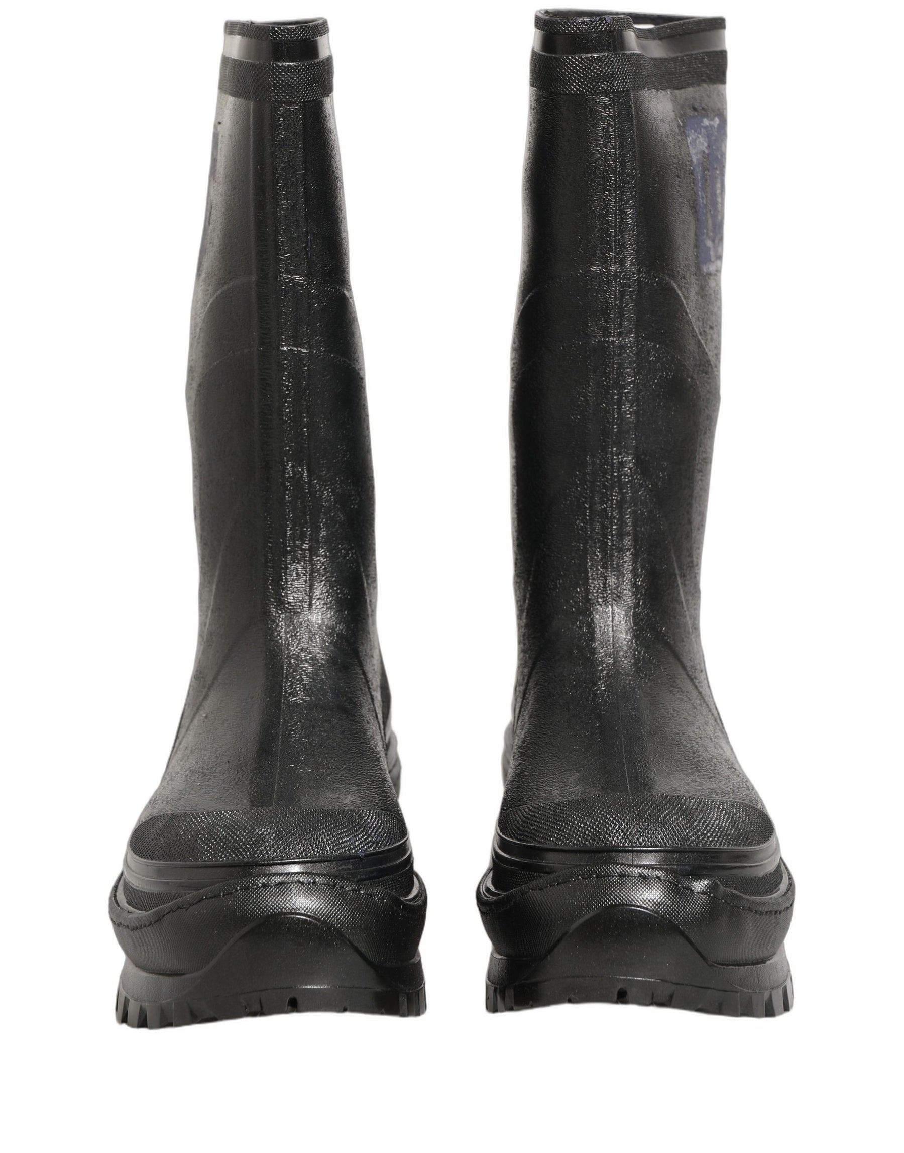 Dolce & Gabbana Black PVC Pull On Rain Boots Men Shoes | Regal Royce