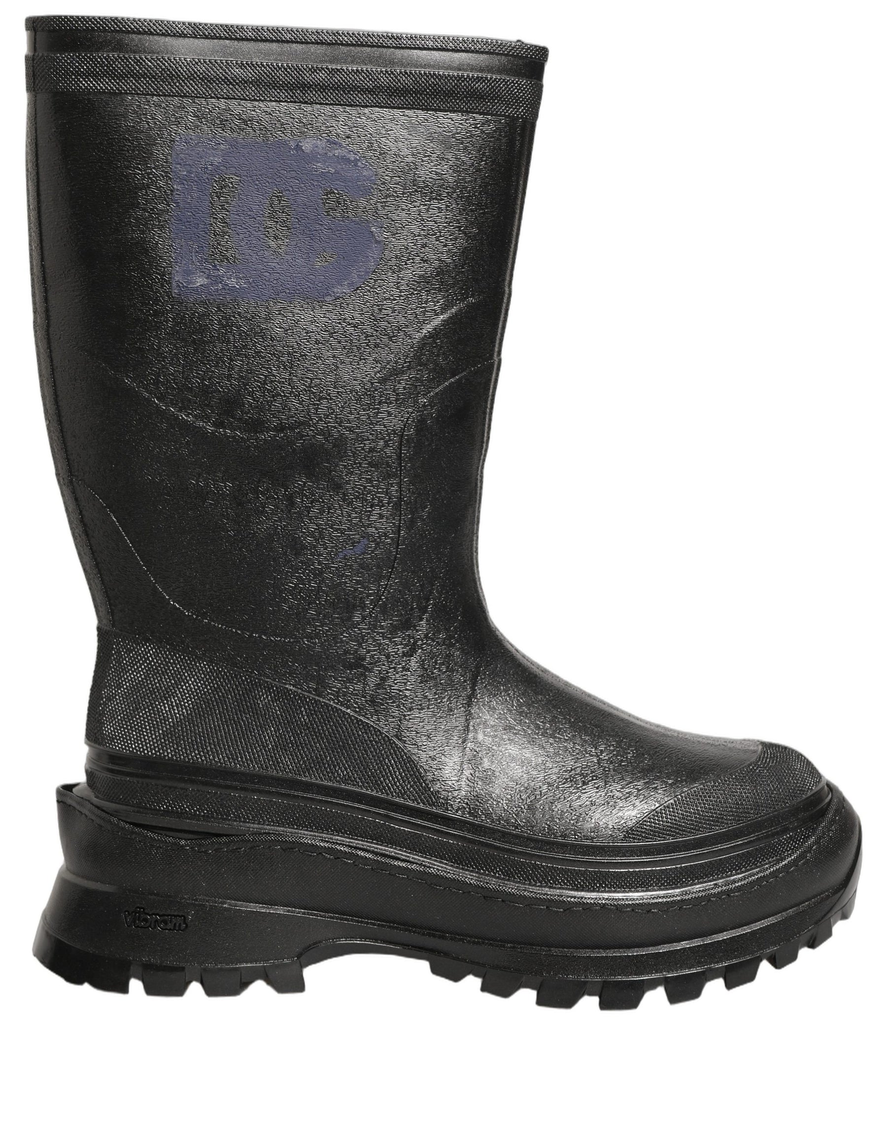 Dolce & Gabbana Black PVC Pull On Rain Boots Men Shoes | Regal Royce