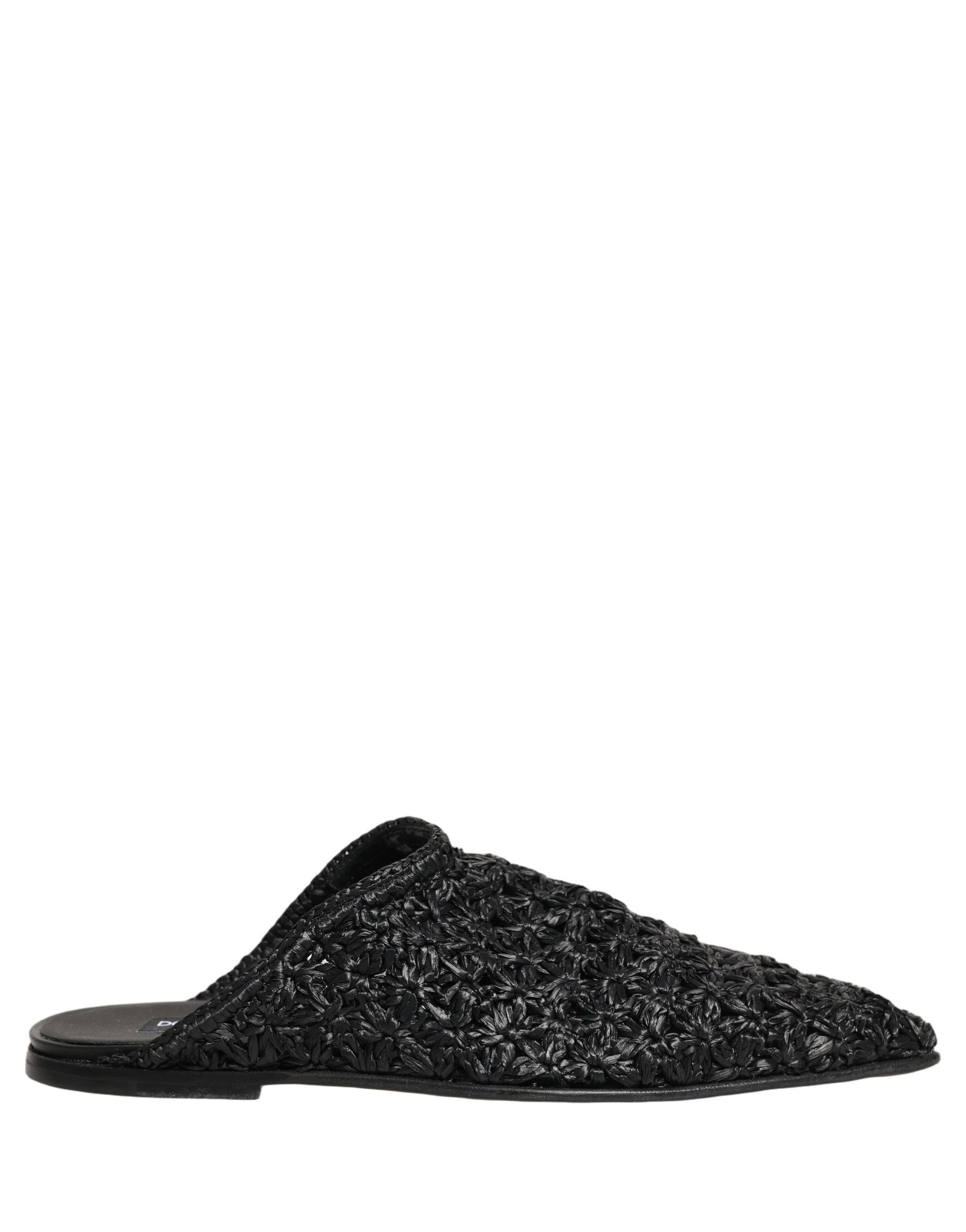 Dolce & Gabbana Black Mules Slides Slippers Men Flats Shoes | Regal Royce