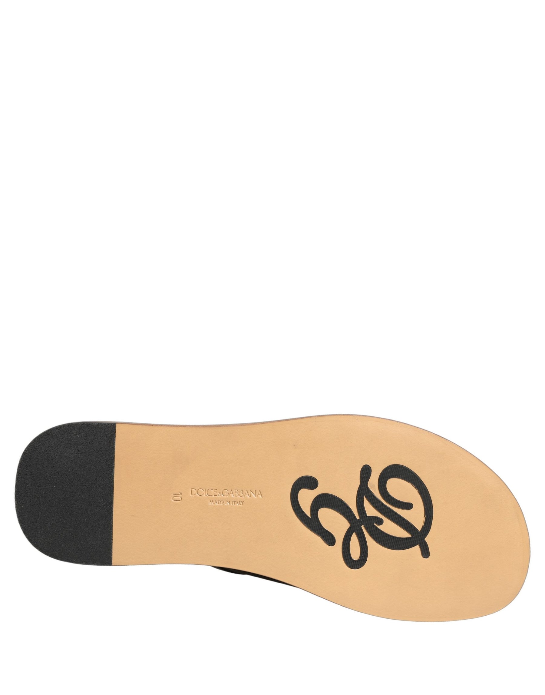 Dolce & Gabbana Brown Leather Slides Sandals Flats Men Shoes | Regal Royce