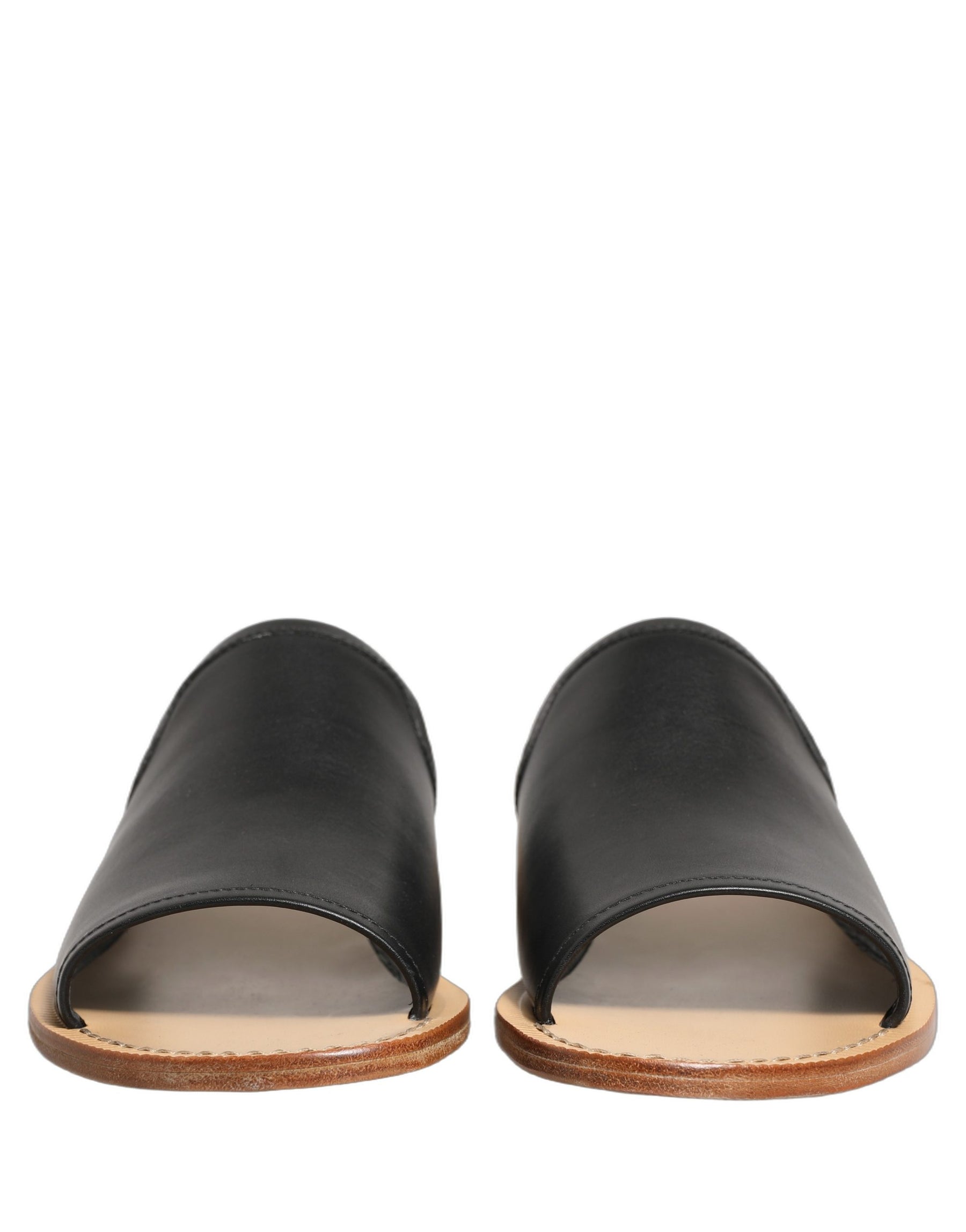 Dolce & Gabbana Brown Leather Slides Sandals Flats Men Shoes | Regal Royce