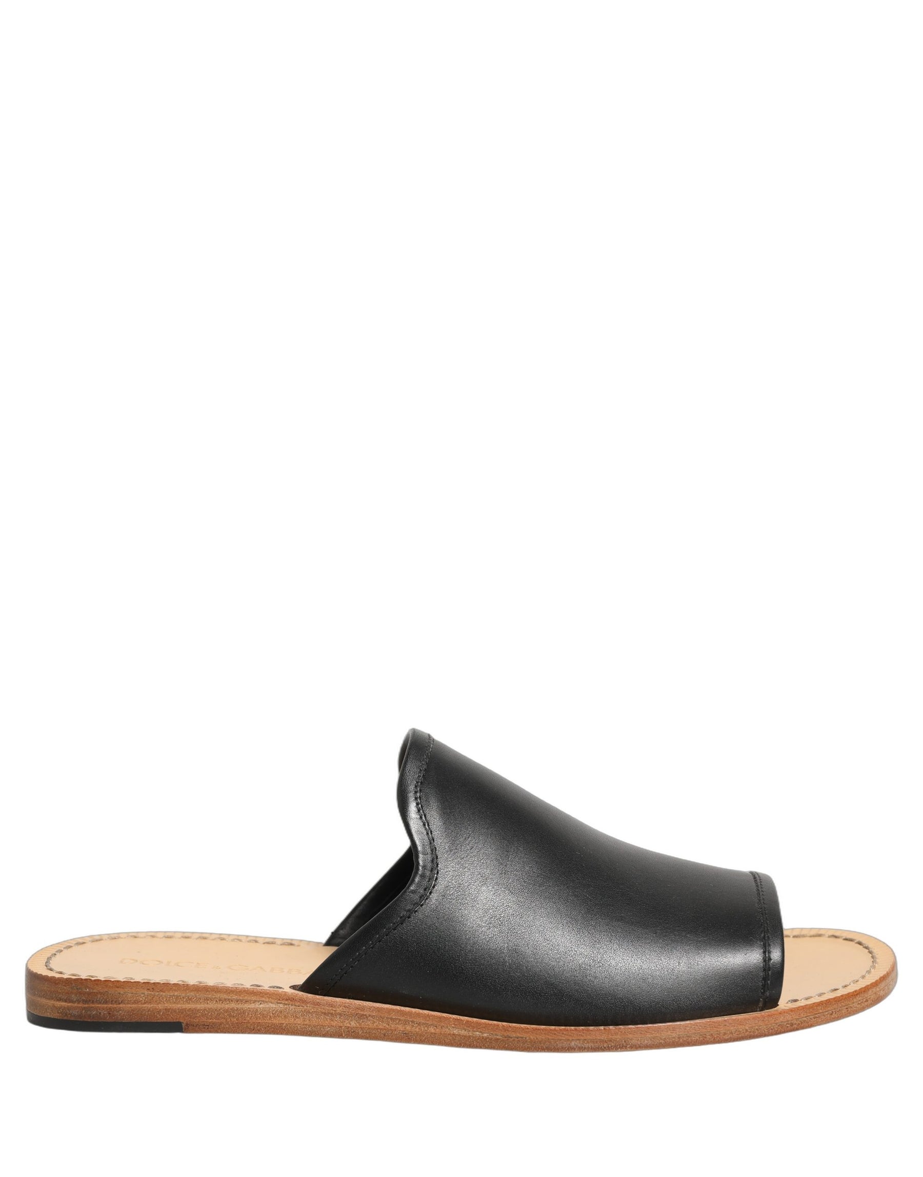 Dolce & Gabbana Brown Leather Slides Sandals Flats Men Shoes | Regal Royce