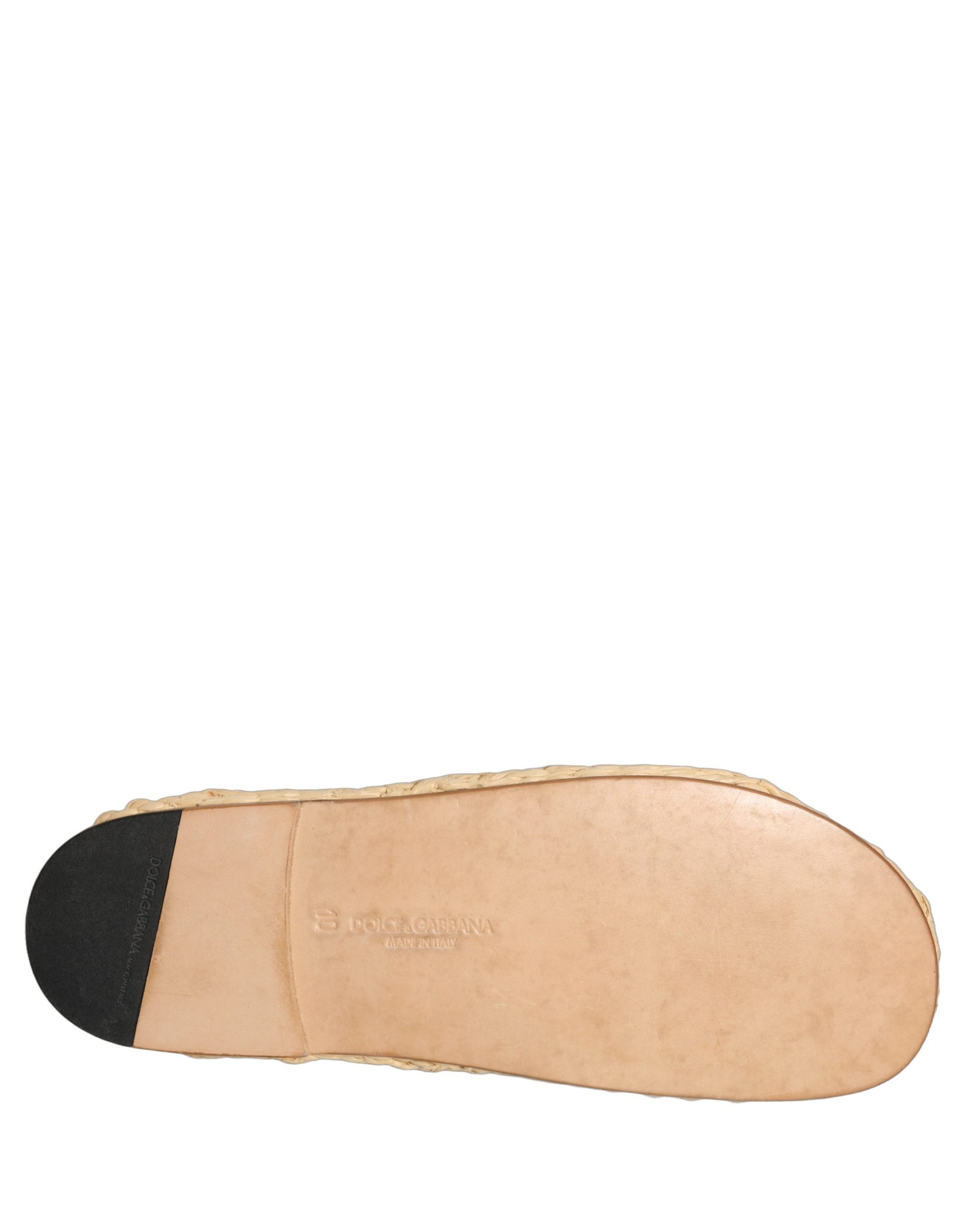 Dolce & Gabbana Beige Straw Raffia Slides Sandals Flats Shoes | Regal Royce