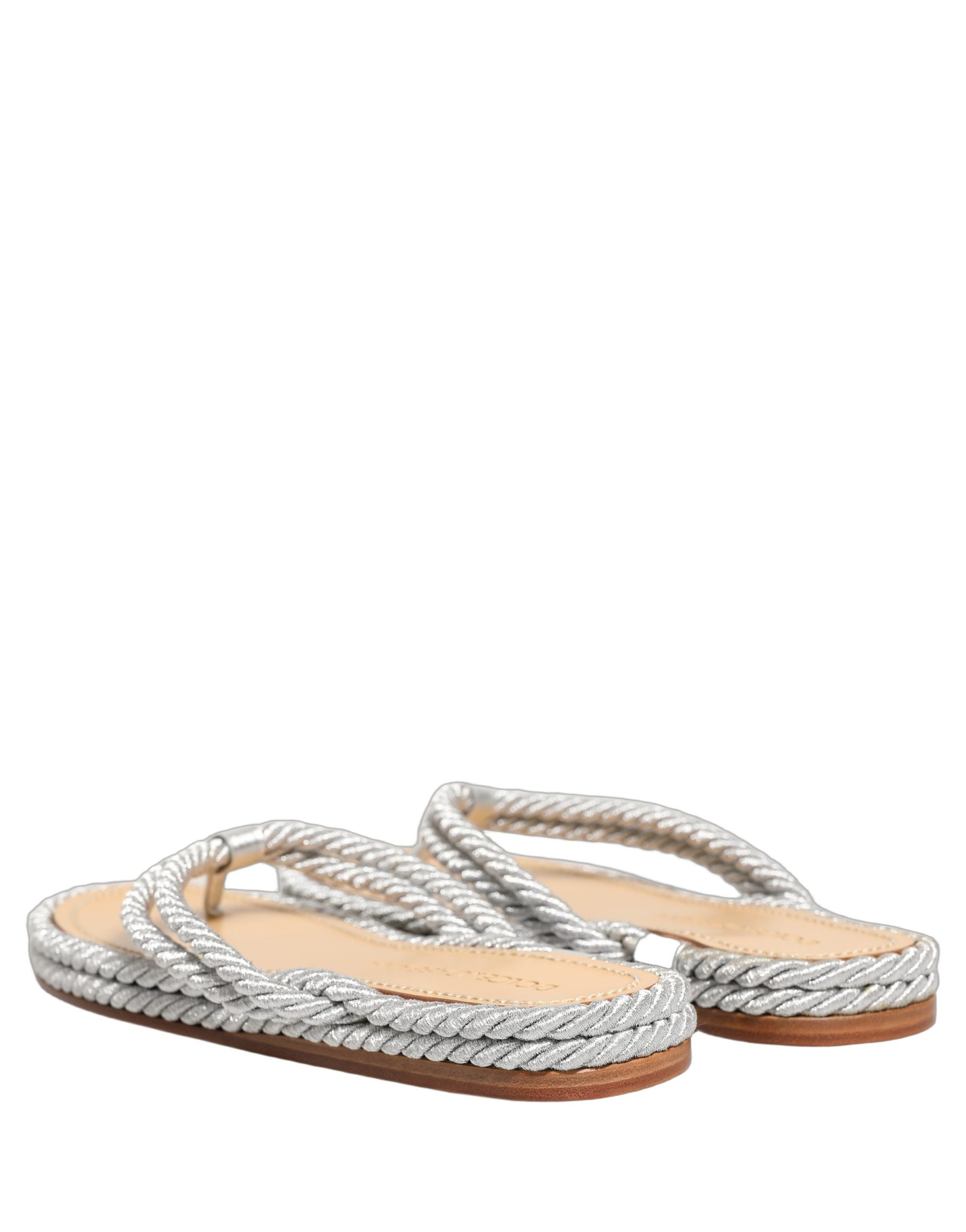Dolce & Gabbana Silver Rope Slides Sandals Flip Flops Shoes | Regal Royce