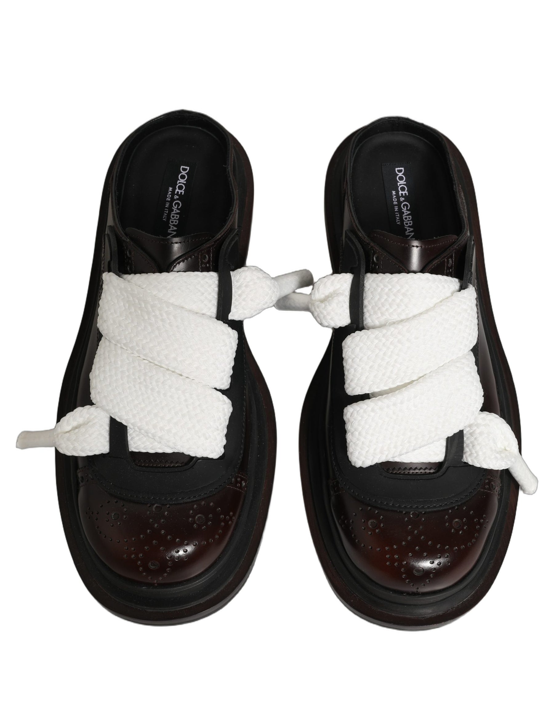 Dolce & Gabbana Brown Leather Slip On Flat Sandals Men Shoes | Regal Royce