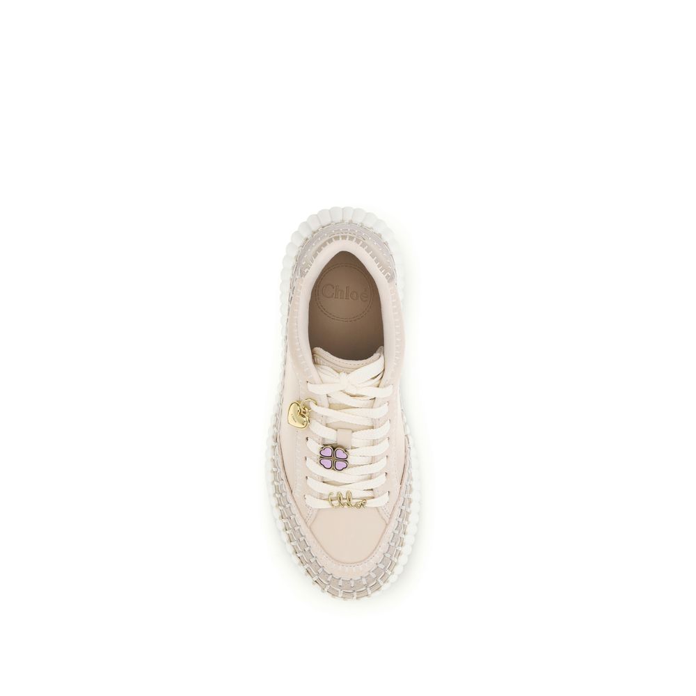 Chloé Beige Calf Leather Bos Taurus Platform Sneakers | Regal Royce